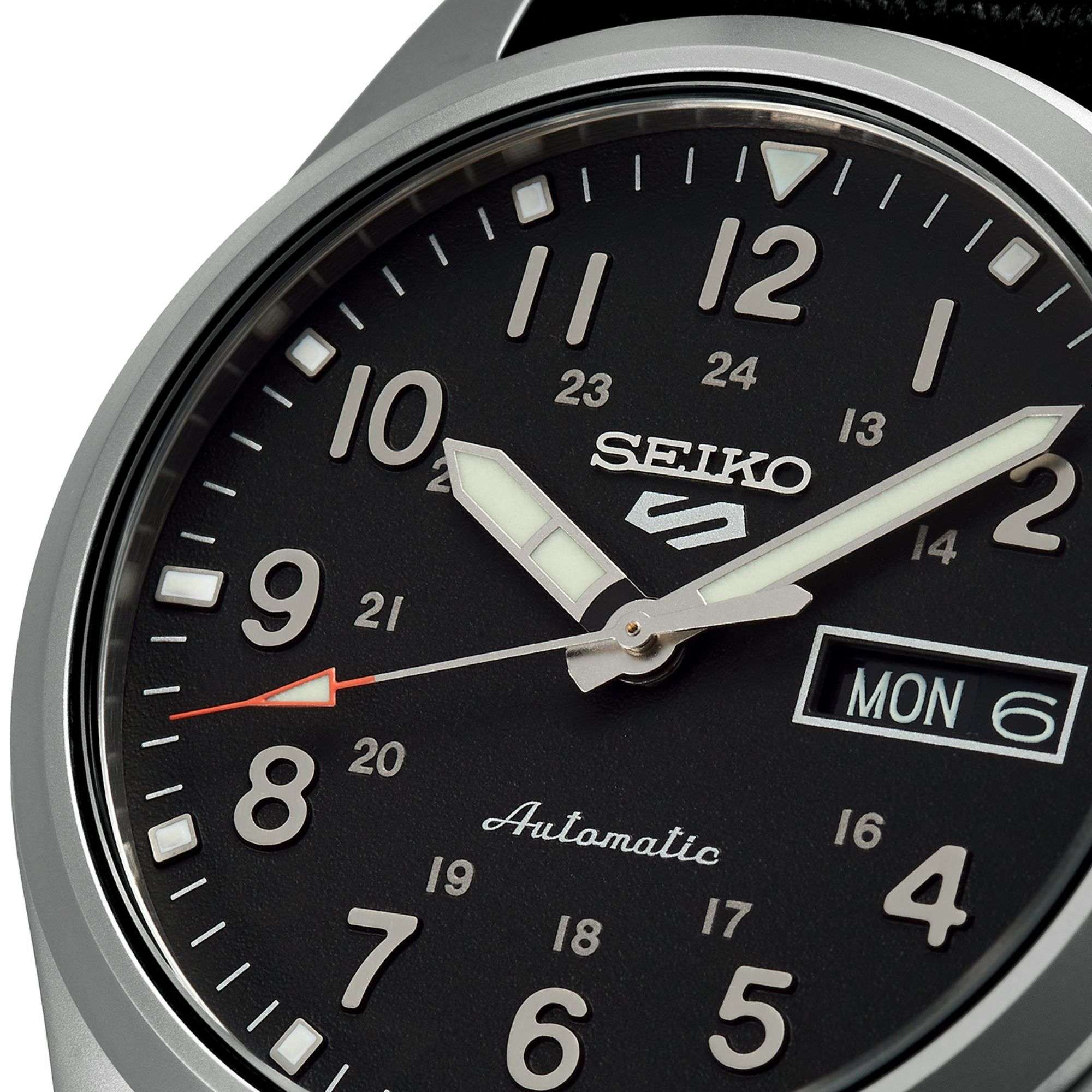 Seiko 5 Sports Field Military Watch Automatic Black Dial Black NATO Strap Men's Watch SRPG37K1