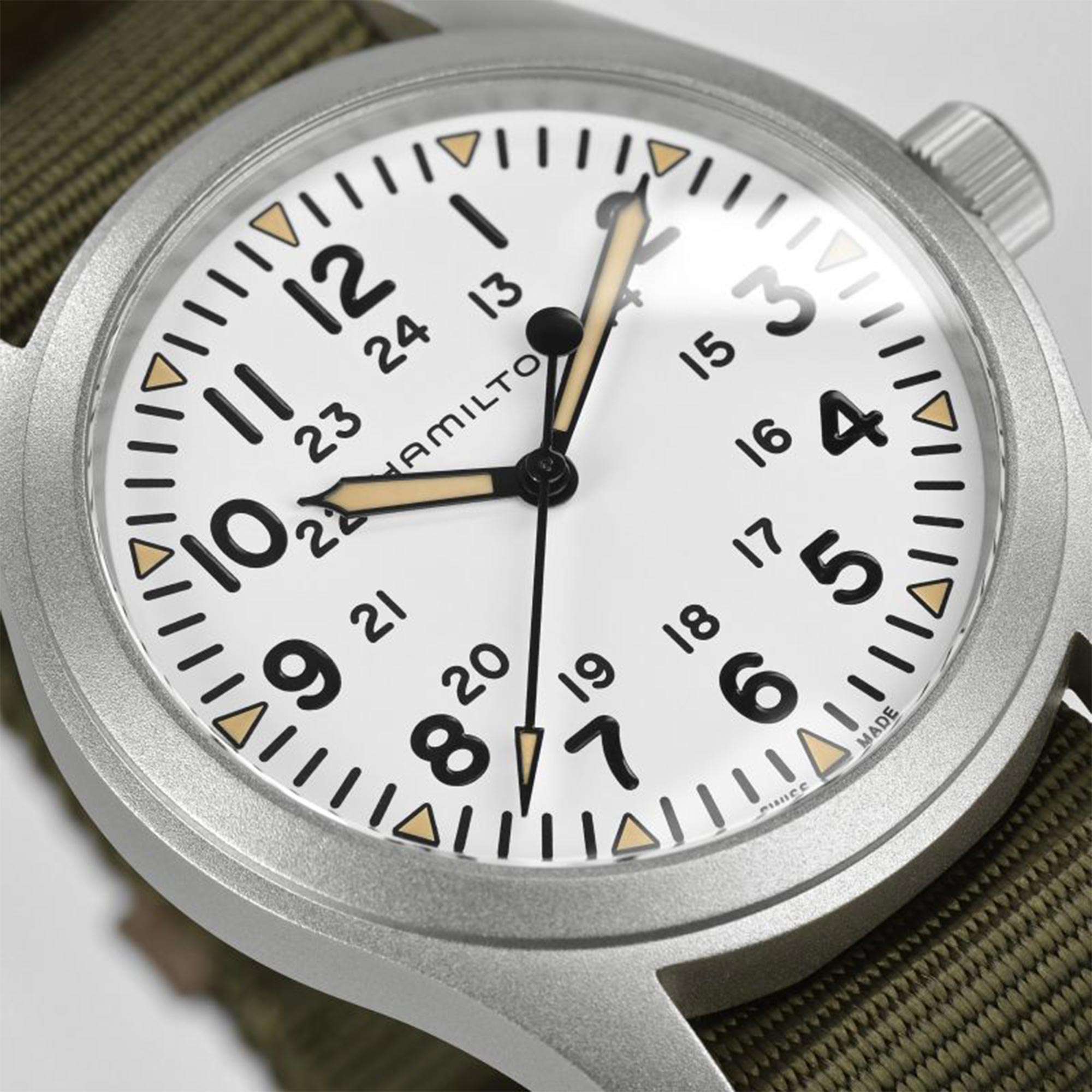 Hamilton Khaki Field Mechanical White Dial NATO Strap Men's Watch H69529913