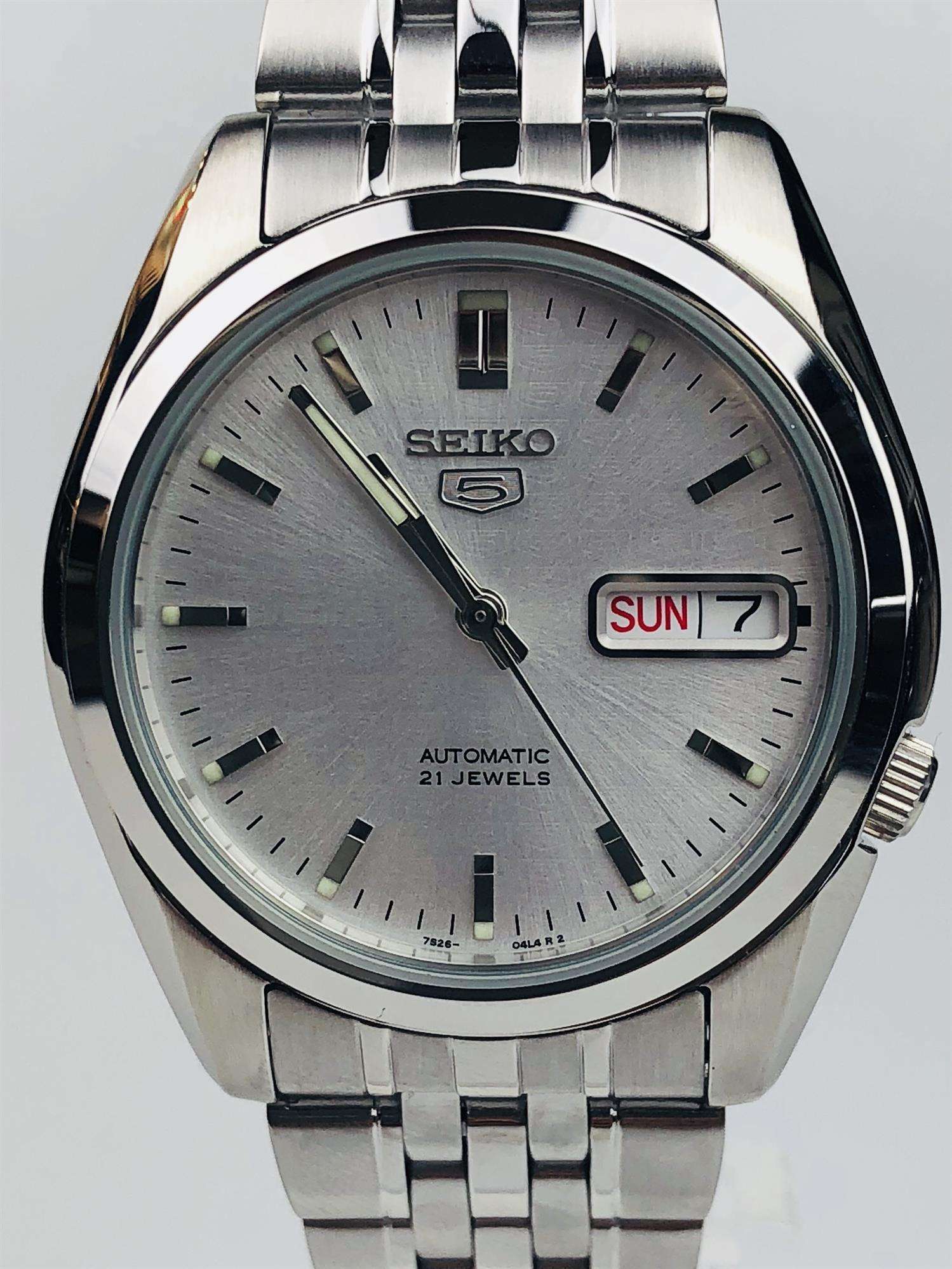 Seiko 5 Automatic Silver Dial Stainless Steel Men's Watch SNK355K1