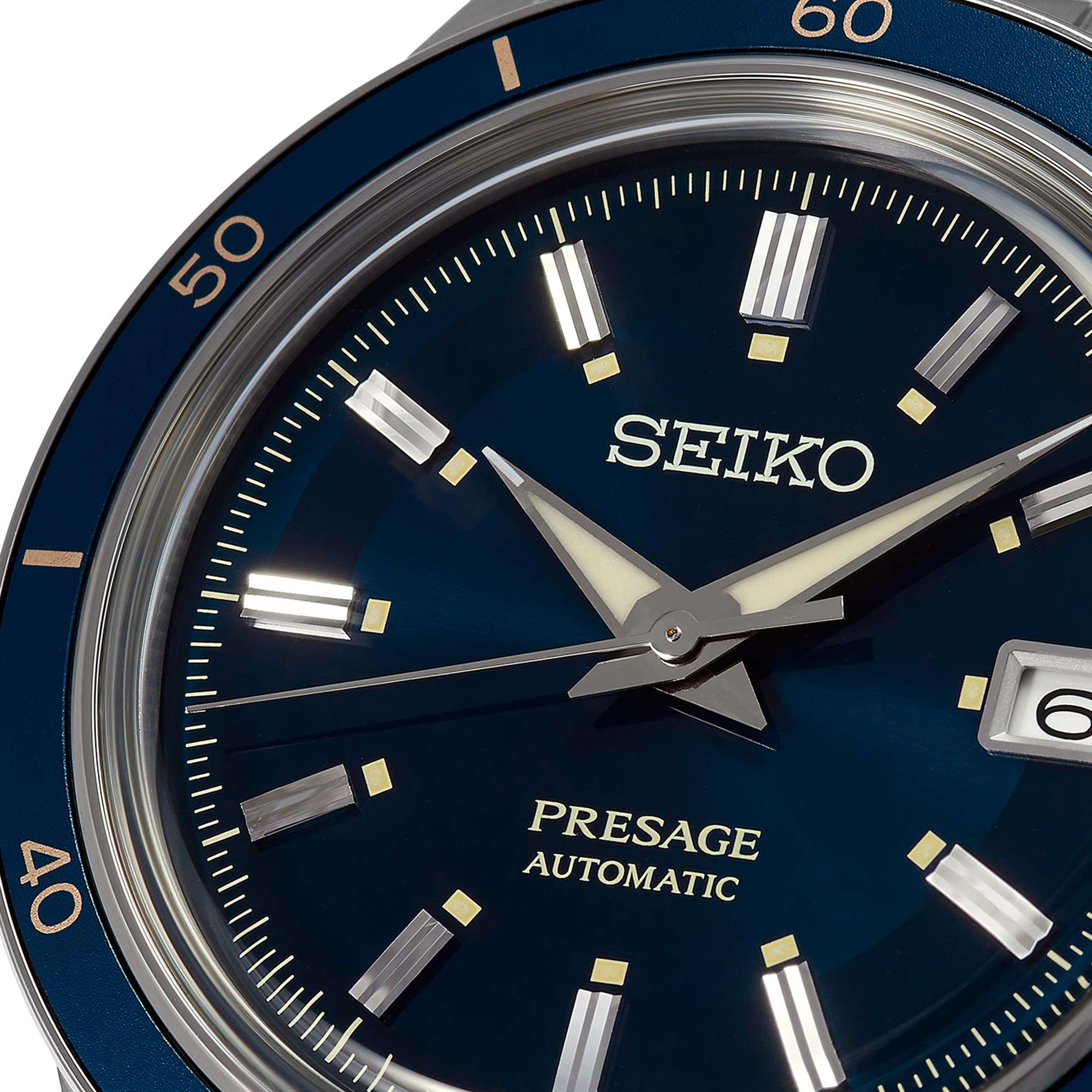 Seiko Presage Style 60s Automatic Blue Dial Stainless Steel Bracelet Men's Watch SRPG05J1