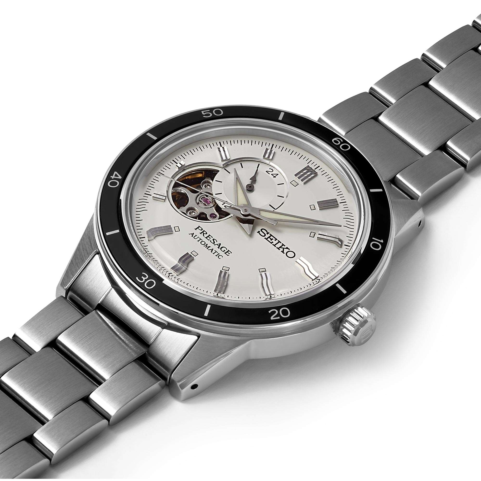 Seiko Presage Style 60's Automatic Silver Dial Stainless Steel Bracelet Men's Watch SSA423J1