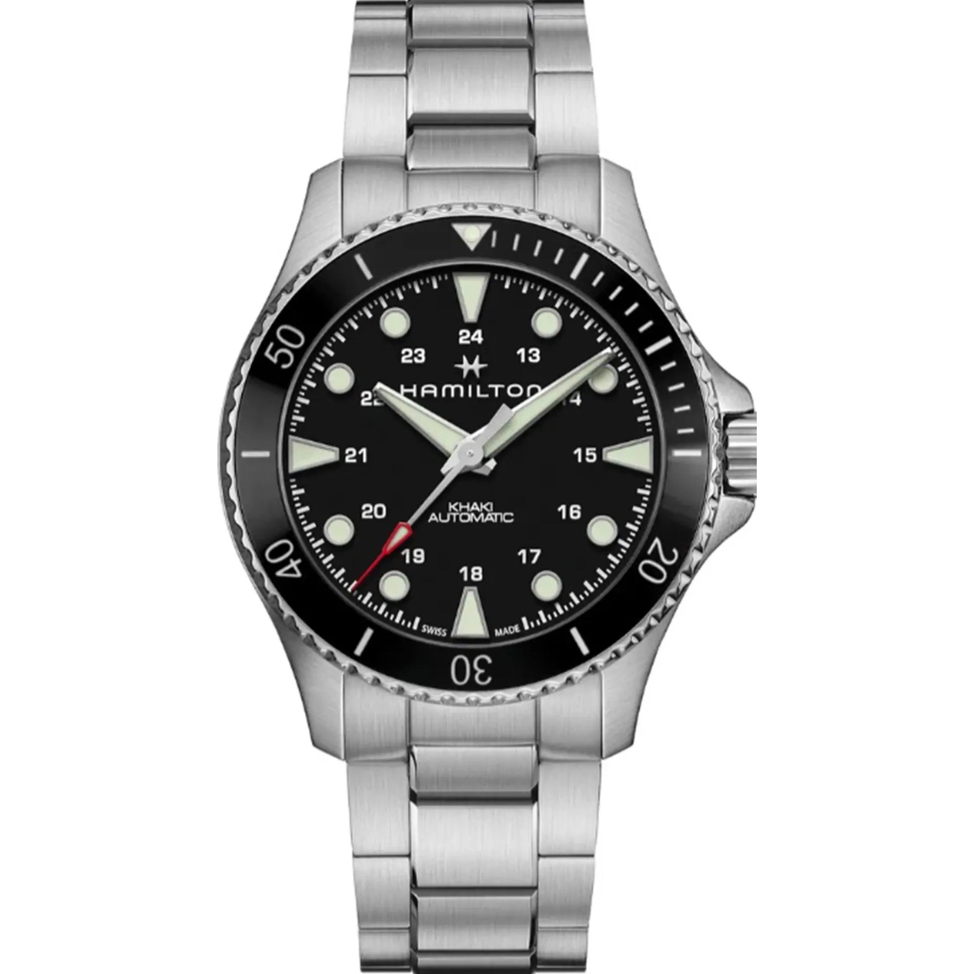 Hamilton Khaki Navy Scuba Automatic Black Dial Stainless Steel Bracelet Men's Watch H82515130