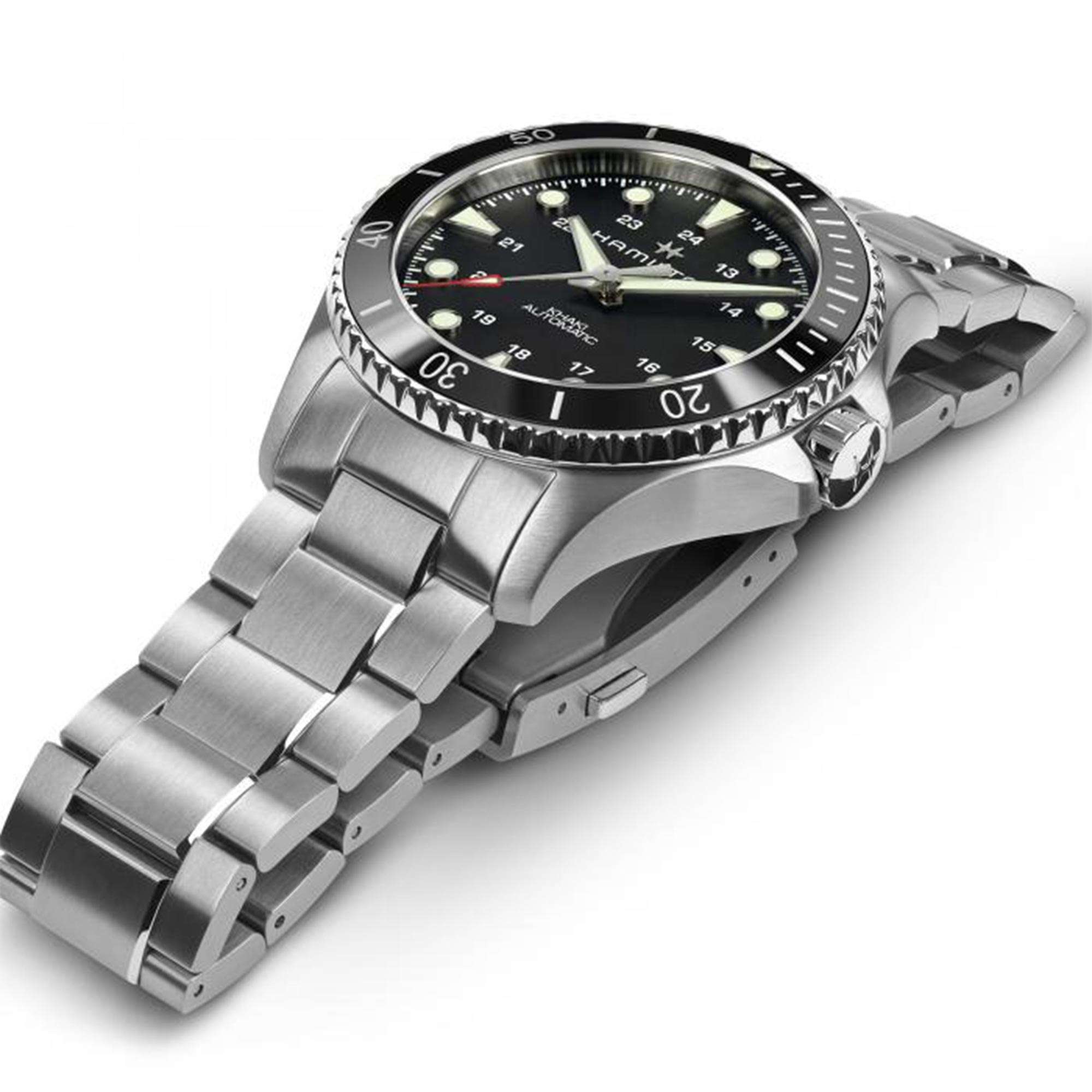 Hamilton Khaki Navy Scuba Automatic Black Dial Stainless Steel Bracelet Men's Watch H82515130
