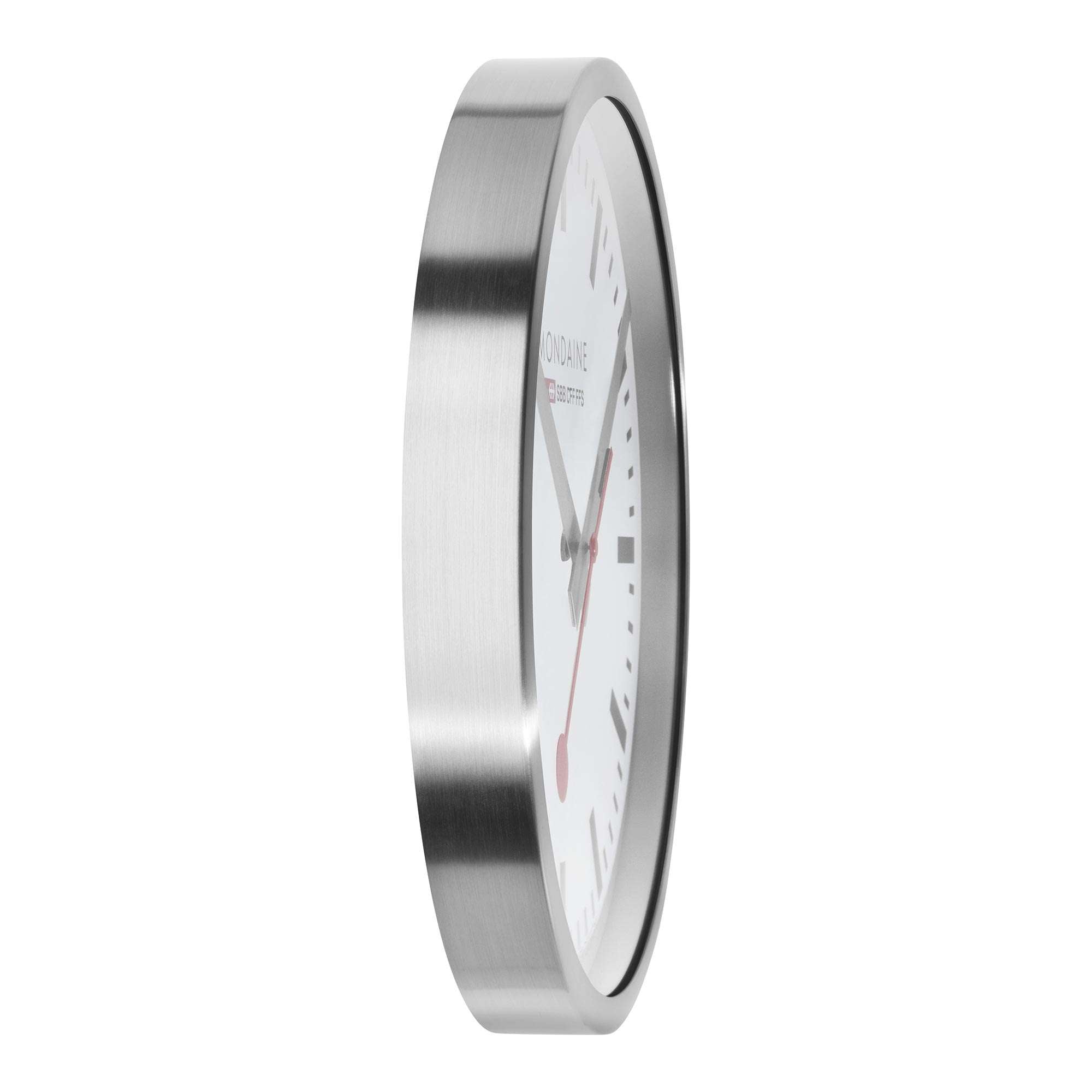 Mondaine Wall Clock White Dial Silver Case 40cm A995.CLOCK.17SBV