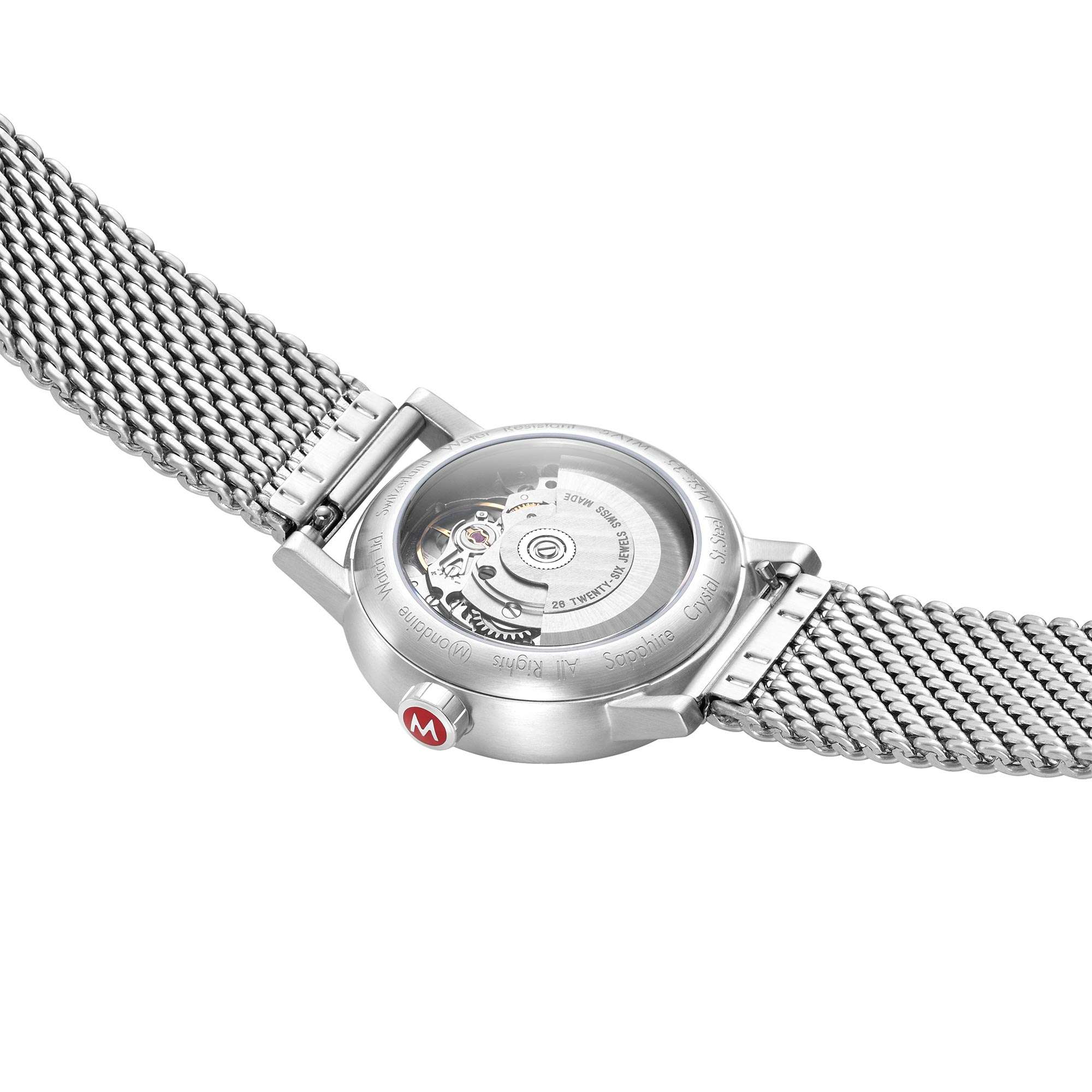 Mondaine Evo2 Automatic White Dial Stainless Steel Bracelet Ladies Watch MSE.35610.SM