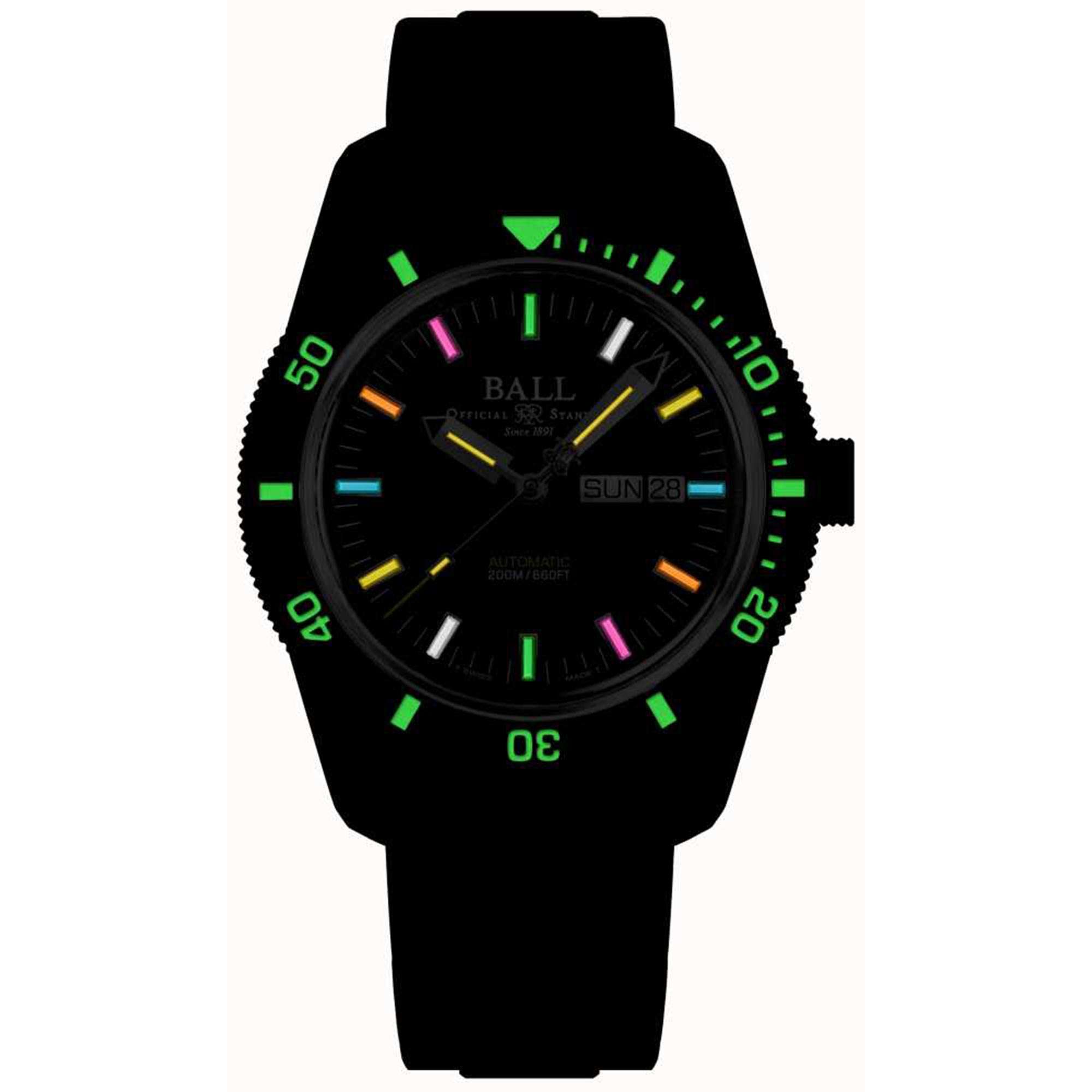 BALL Engineer II Skindiver Heritage Automatic Black Dial Black PVD Bracelet Men's Watch DM3208B-S4-BK