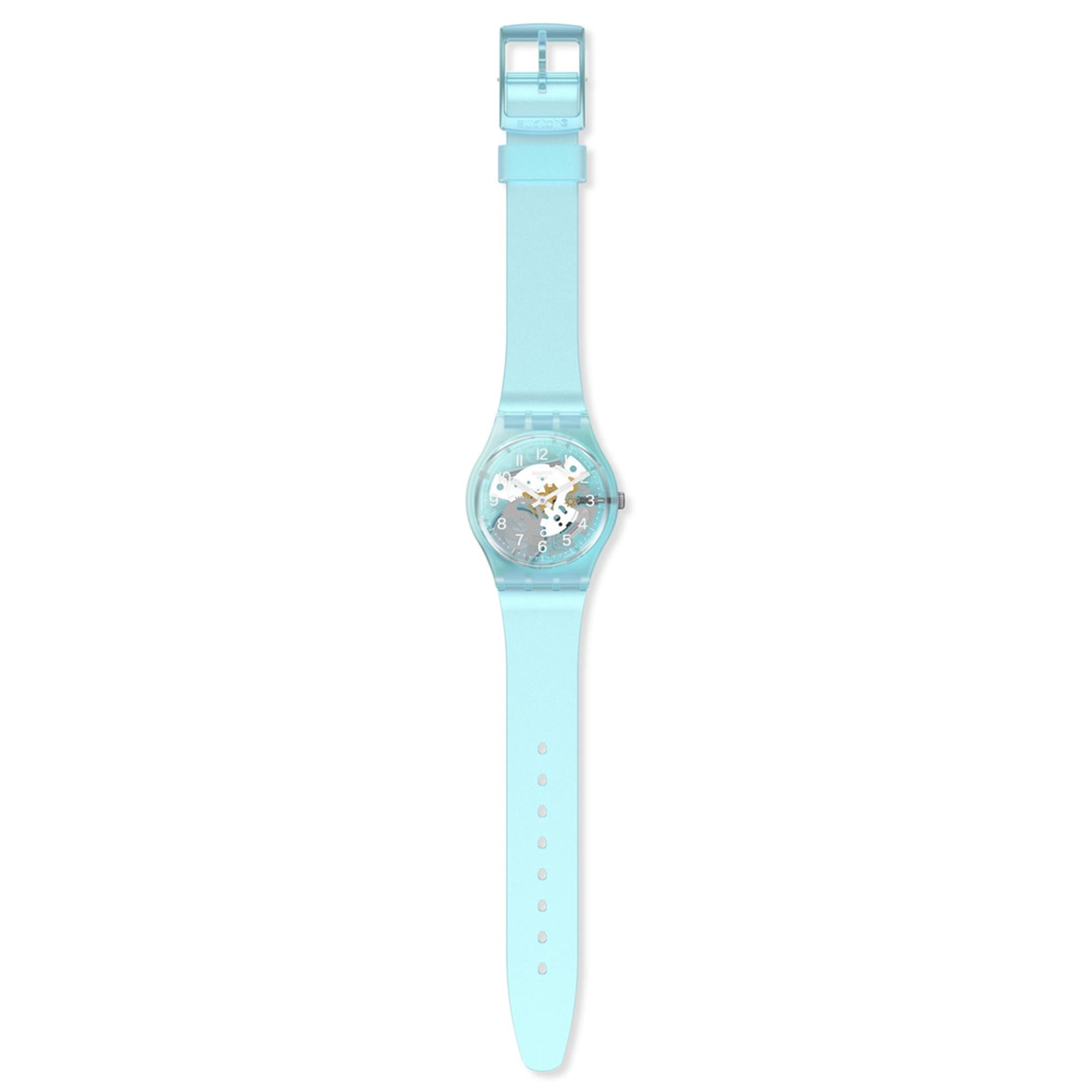 Swatch 'Morning Sky' Quartz Blue Dial Blue Silicone Strap Unisex Watch GL125