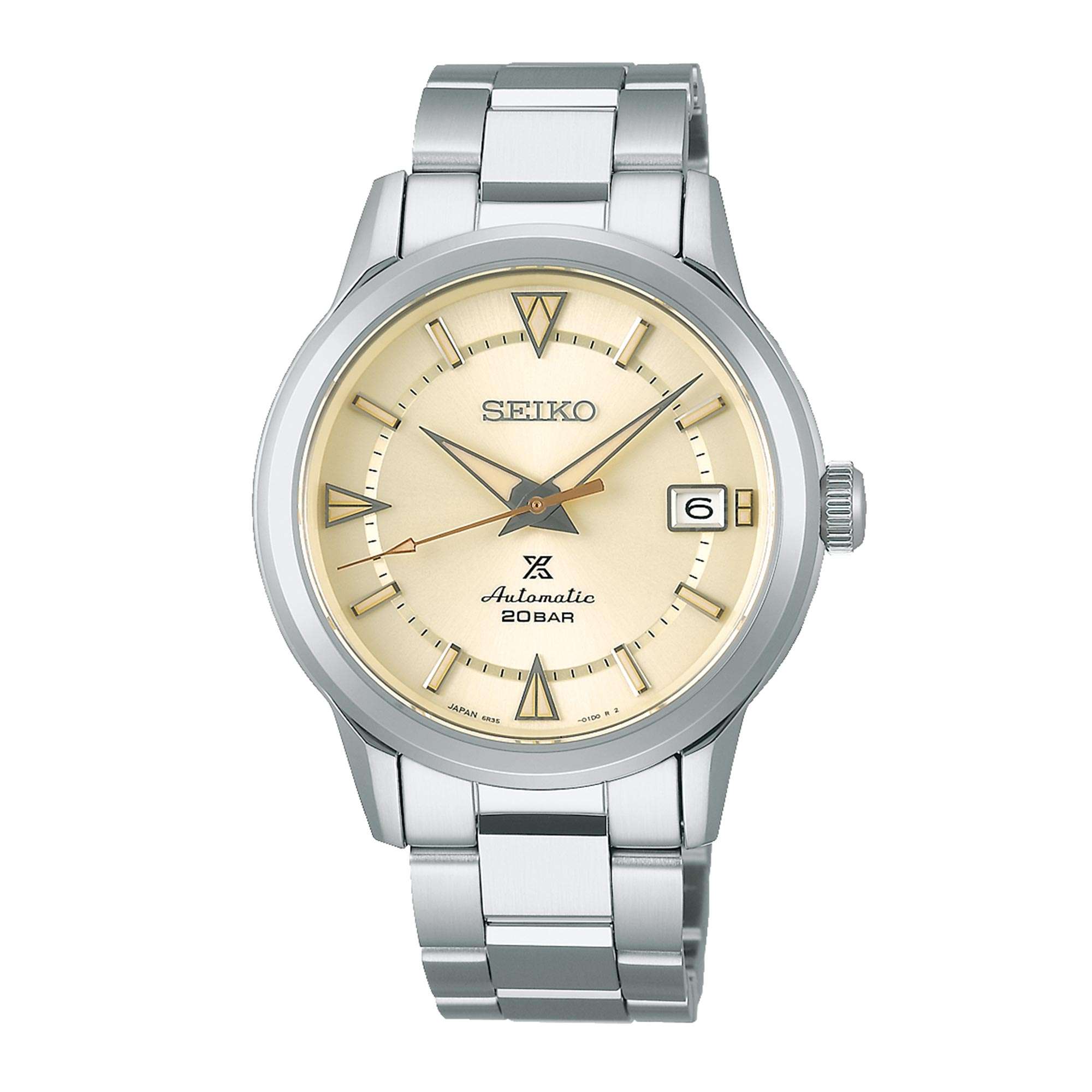 Seiko Prospex 1959 Alpinist Automatic Cream Dial Stainless Steel Bracelet Men's Watch SPB241J1