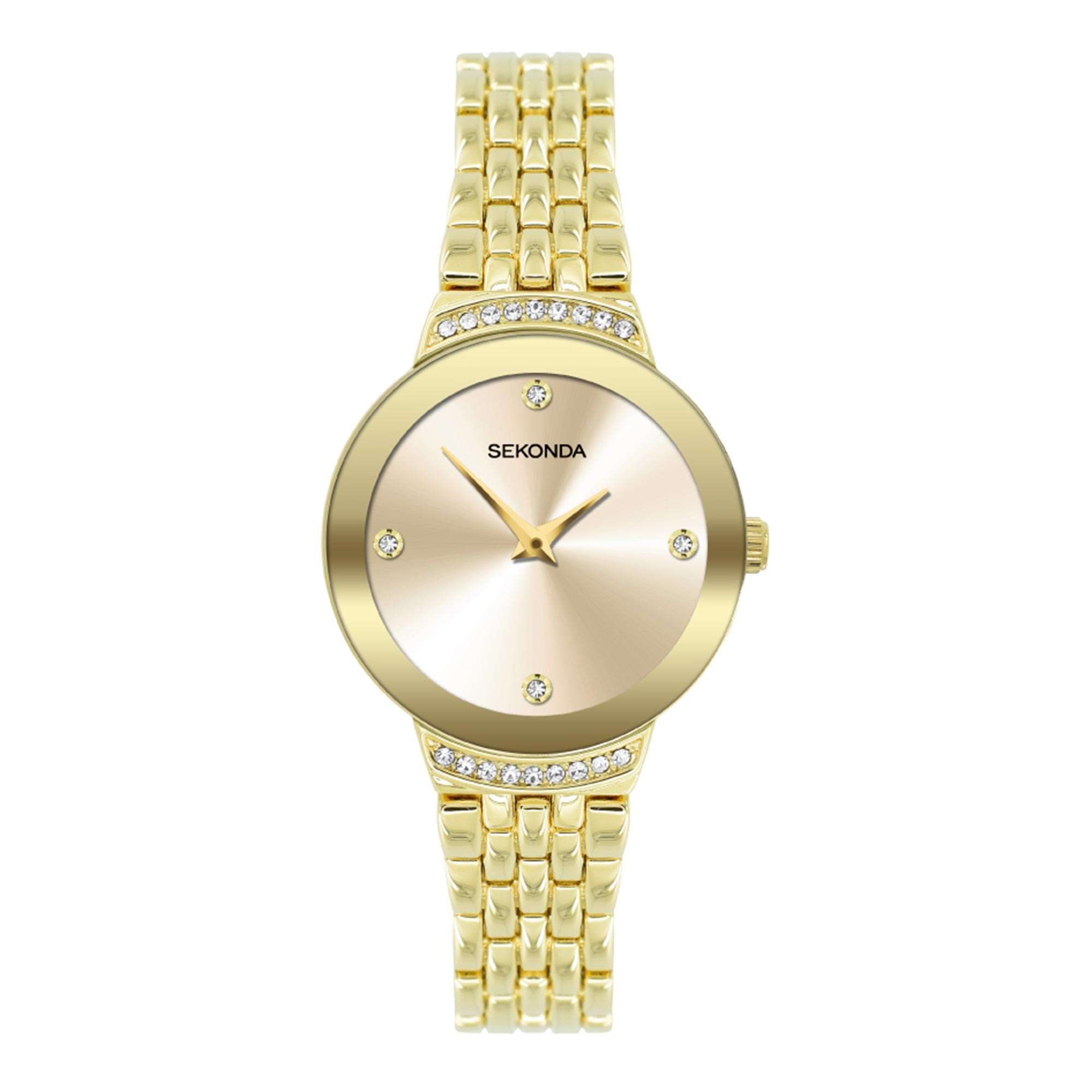Sekonda Quartz Champagne Dial Gold PVD Bracelet Ladies Watch 40056