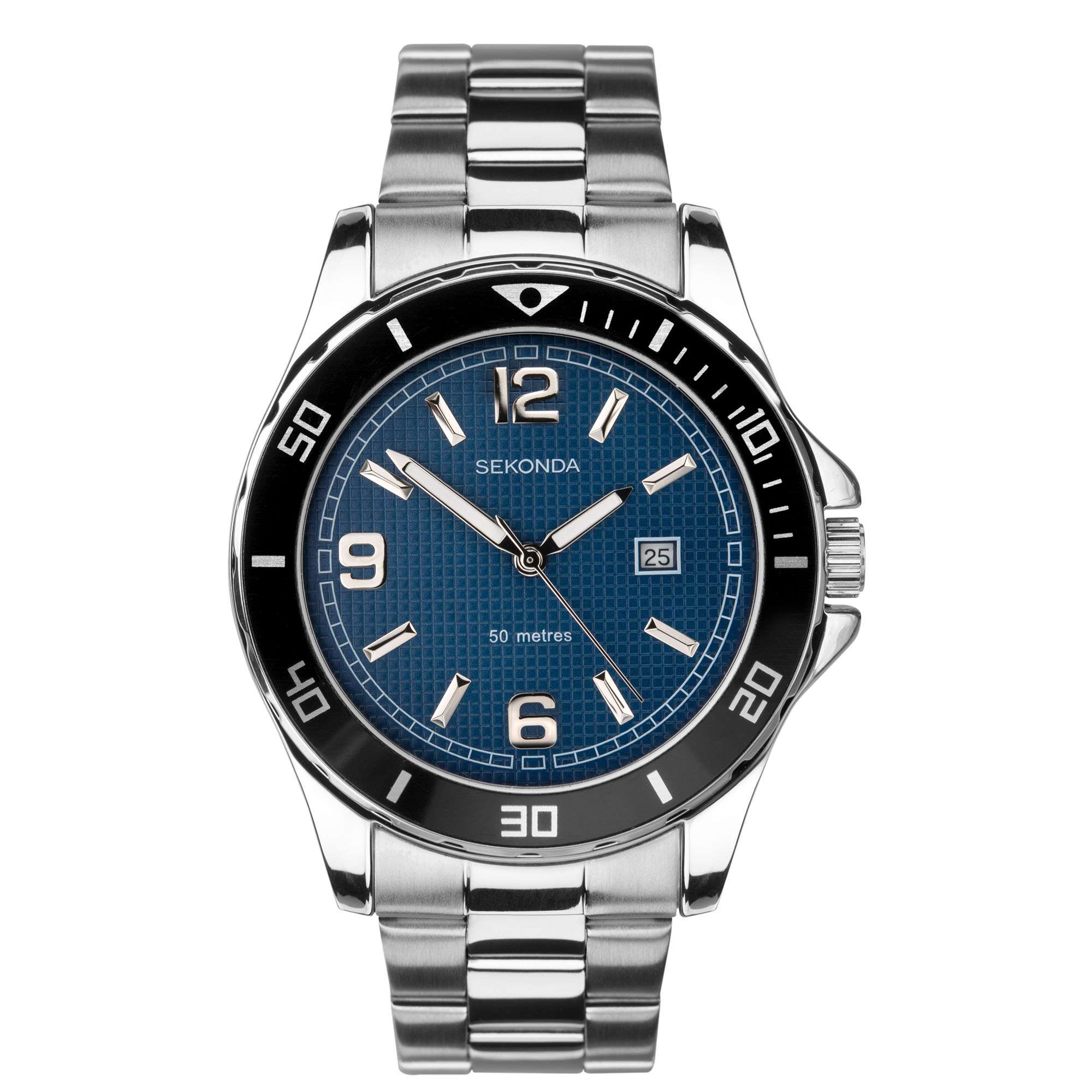 Sekonda Sports Quartz Blue Dial Stainless Steel Bracelet Men's Watch 1512