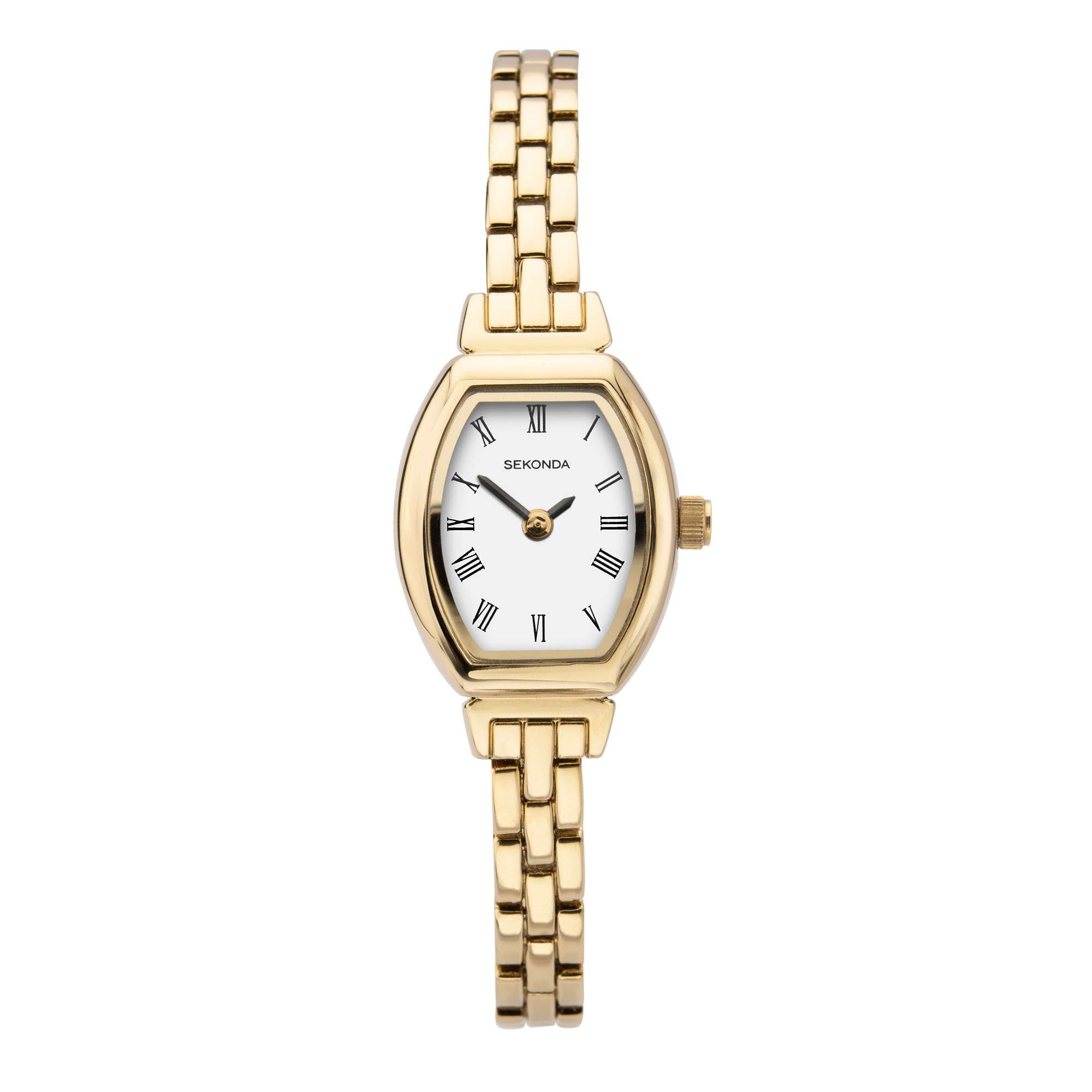Sekonda Quartz White Dial Gold PVD Stainless Steel Bracelet Ladies Watch 2967
