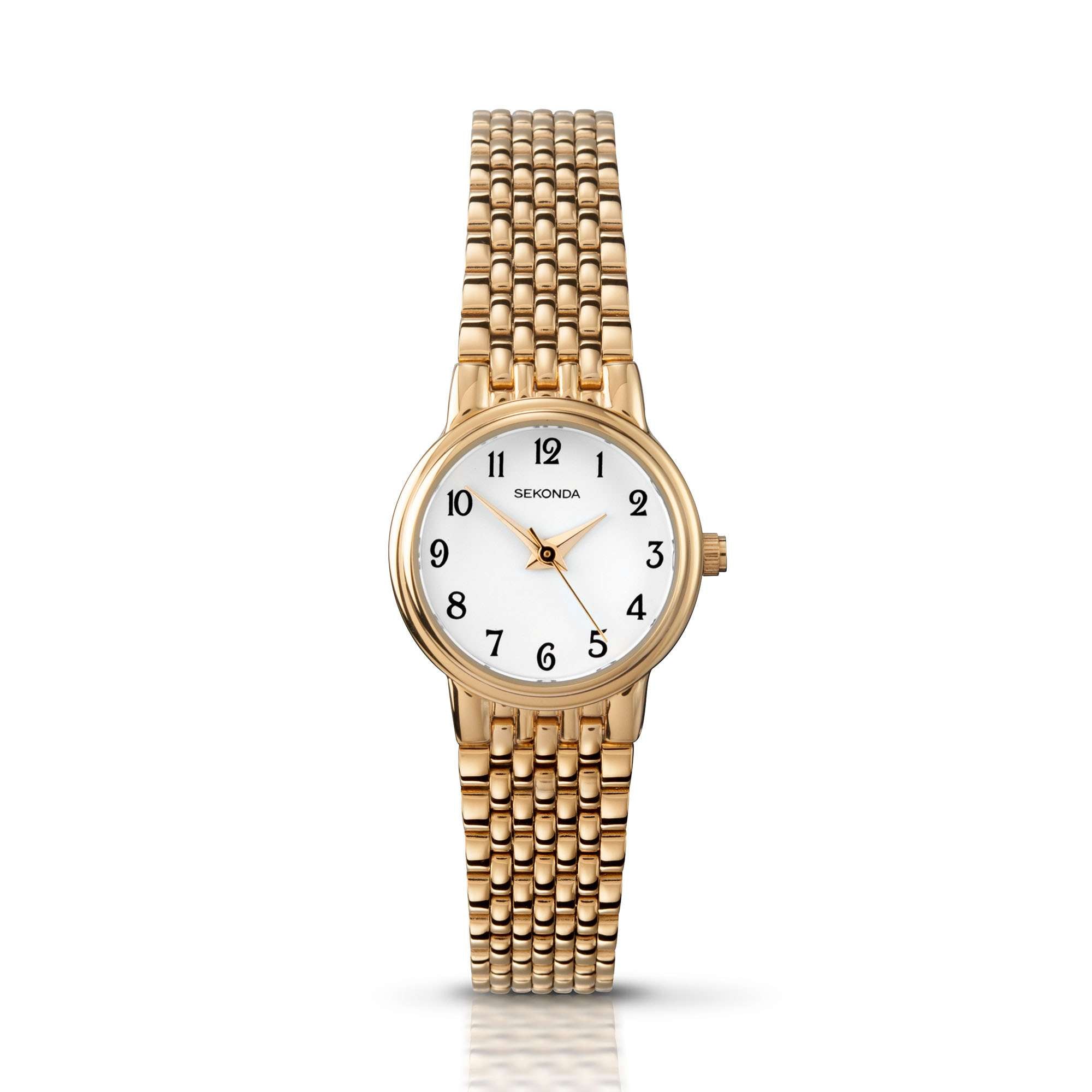 Sekonda Quartz White Dial Gold PVD Stainless Steel Bracelet Ladies Watch 4090.00