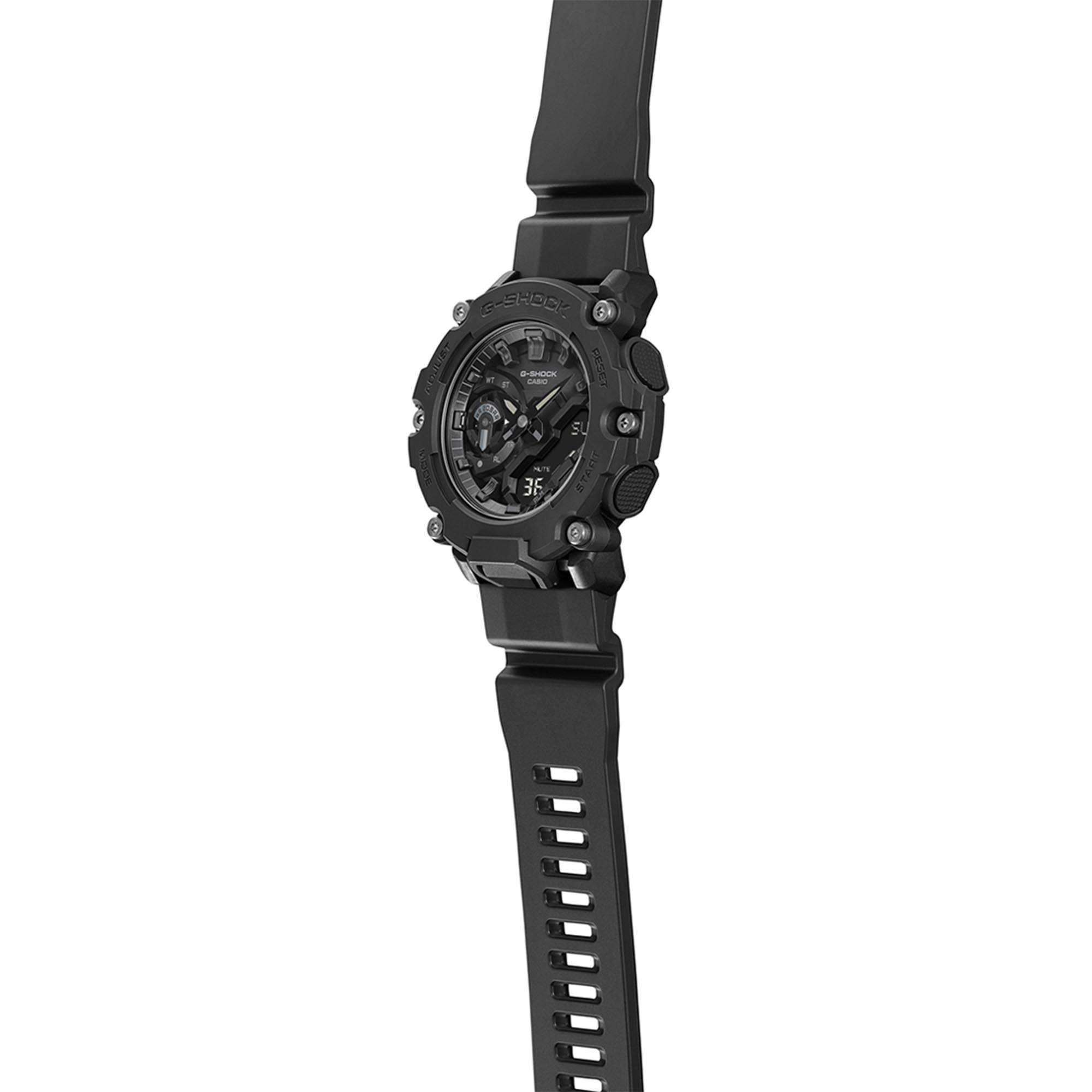 Casio G-Shock Quartz Black Dial Black Resin Strap Mens Watch GA-2200BB-1A