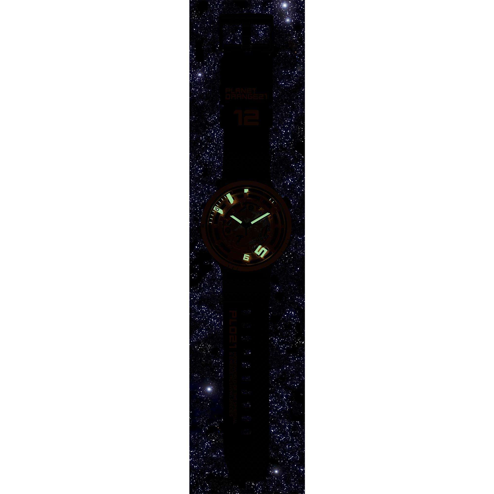 Swatch Big Bold Oops! Transparent Dial Black Silicone Strap Unisex Watch SB01B127