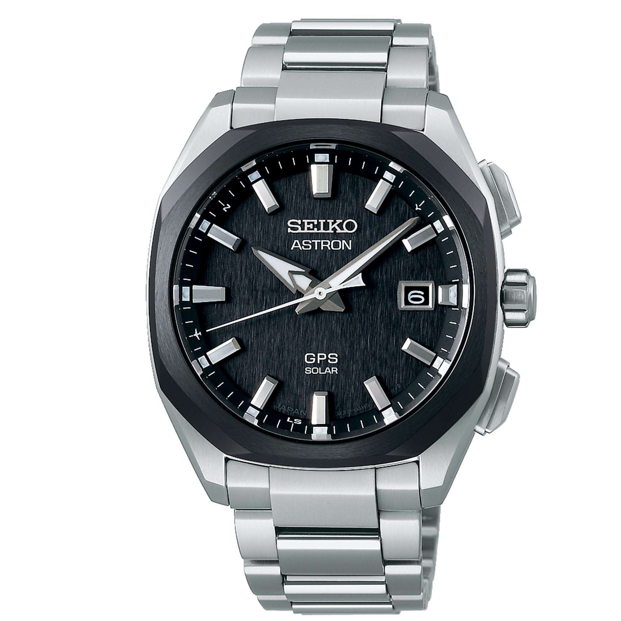 Seiko Astron GPS Solar Quartz Black Dial Stainless Steel Bracelet Men's Watch SSJ007J1