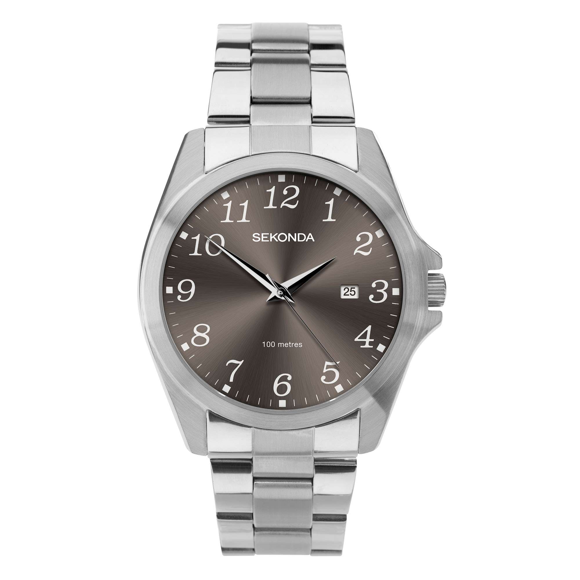 Sekonda Classic Quartz Grey Dial Stainless Steel Bracelet Men's Watch 1636