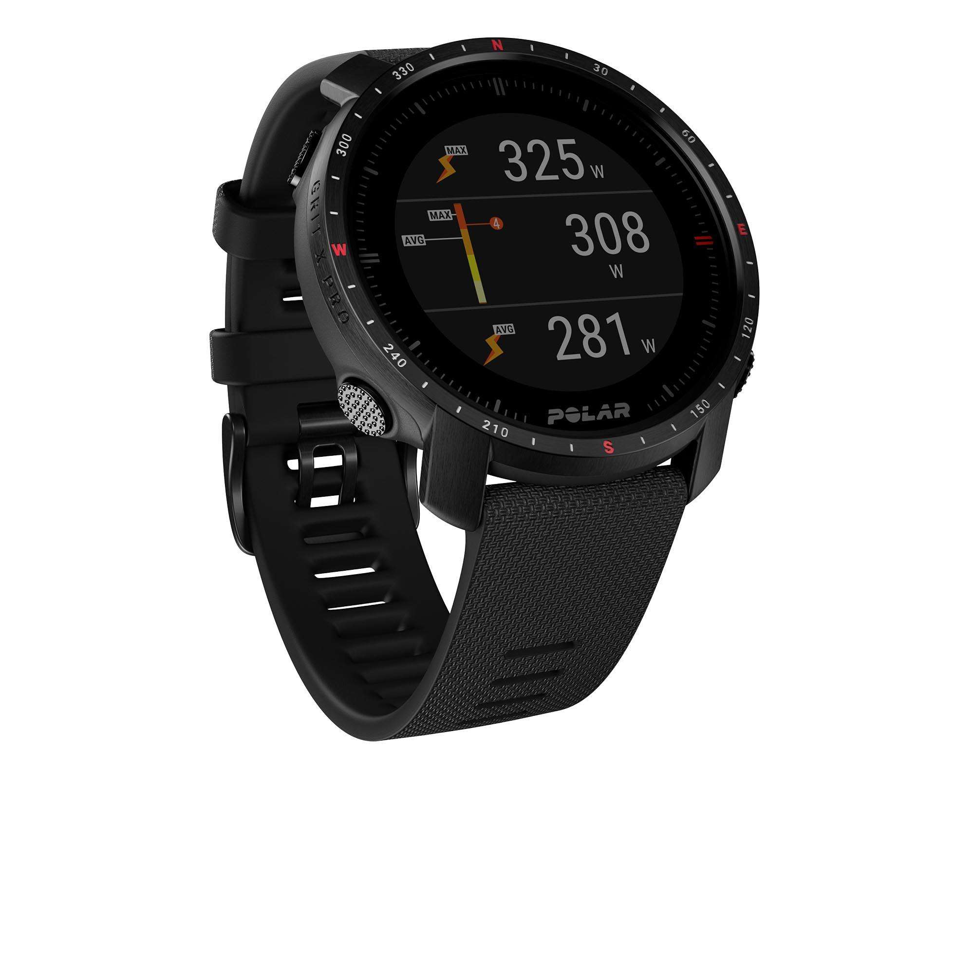 Polar Grit X Pro Black DLC Quartz Black Dial Black Synthetic Rubber Strap Unisex Watch 90085773