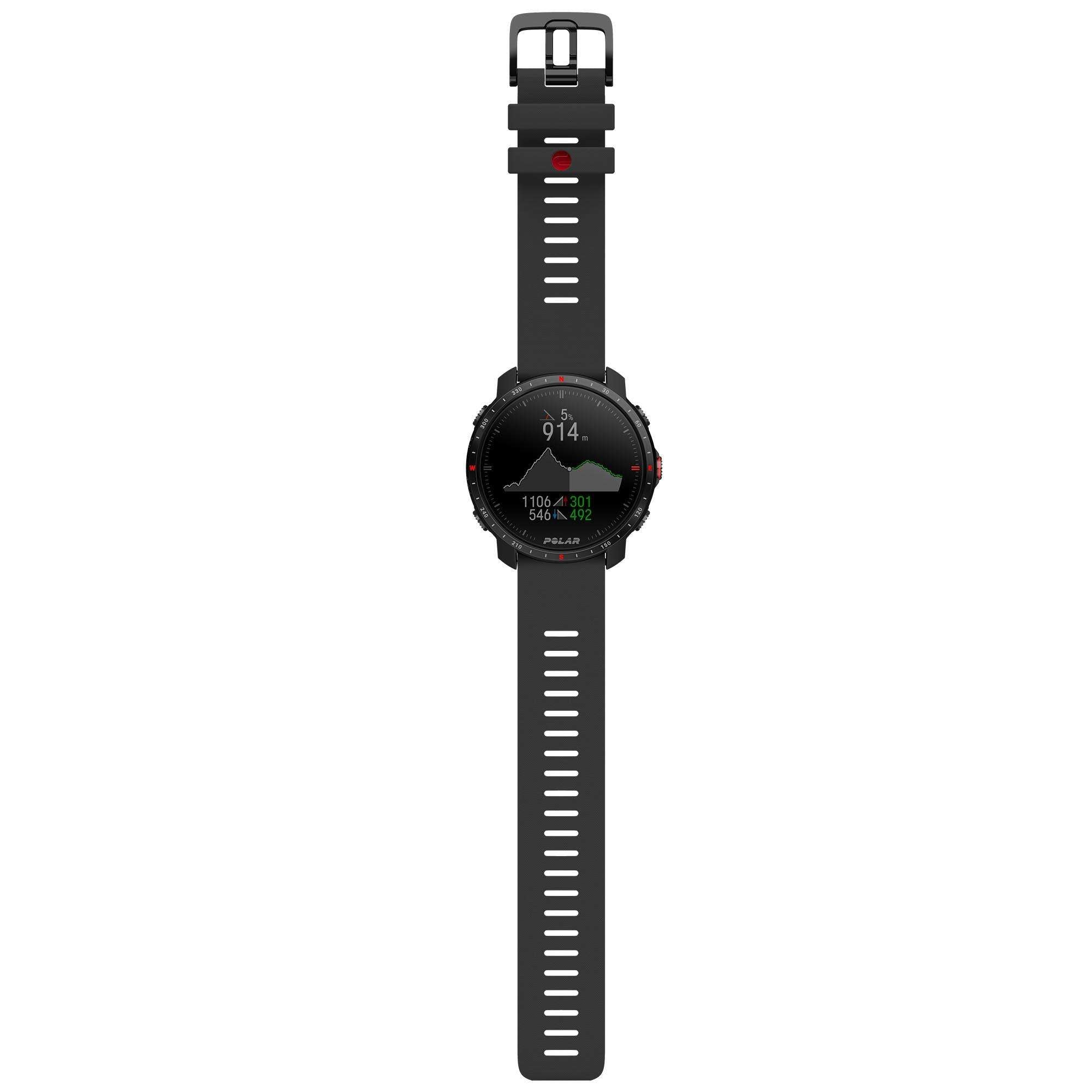 Polar Grit X Pro Black DLC Quartz Black Dial Black Synthetic Rubber Strap Unisex Watch 90085773