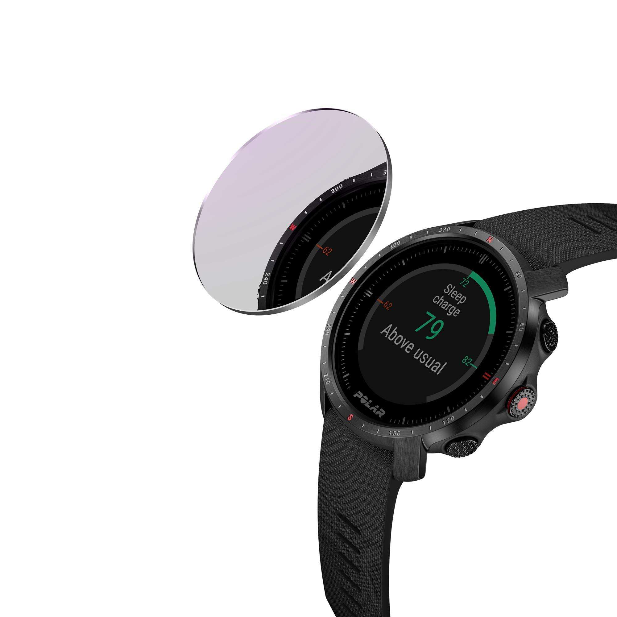 Polar Grit X Pro Black DLC Quartz Black Dial Black Synthetic Rubber Strap Unisex Watch 90085773