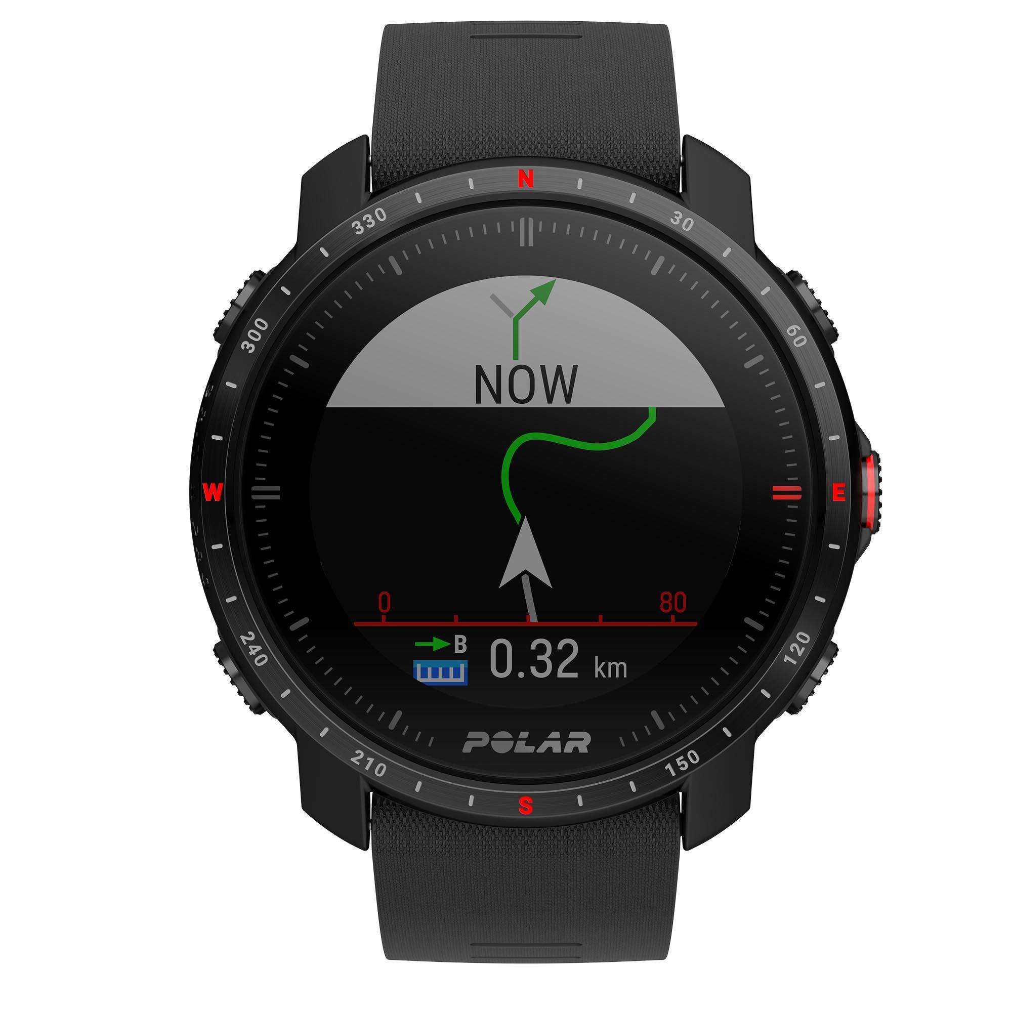 Polar Grit X Pro Black DLC Quartz Black Dial Black Synthetic Rubber Strap Unisex Watch 90085773