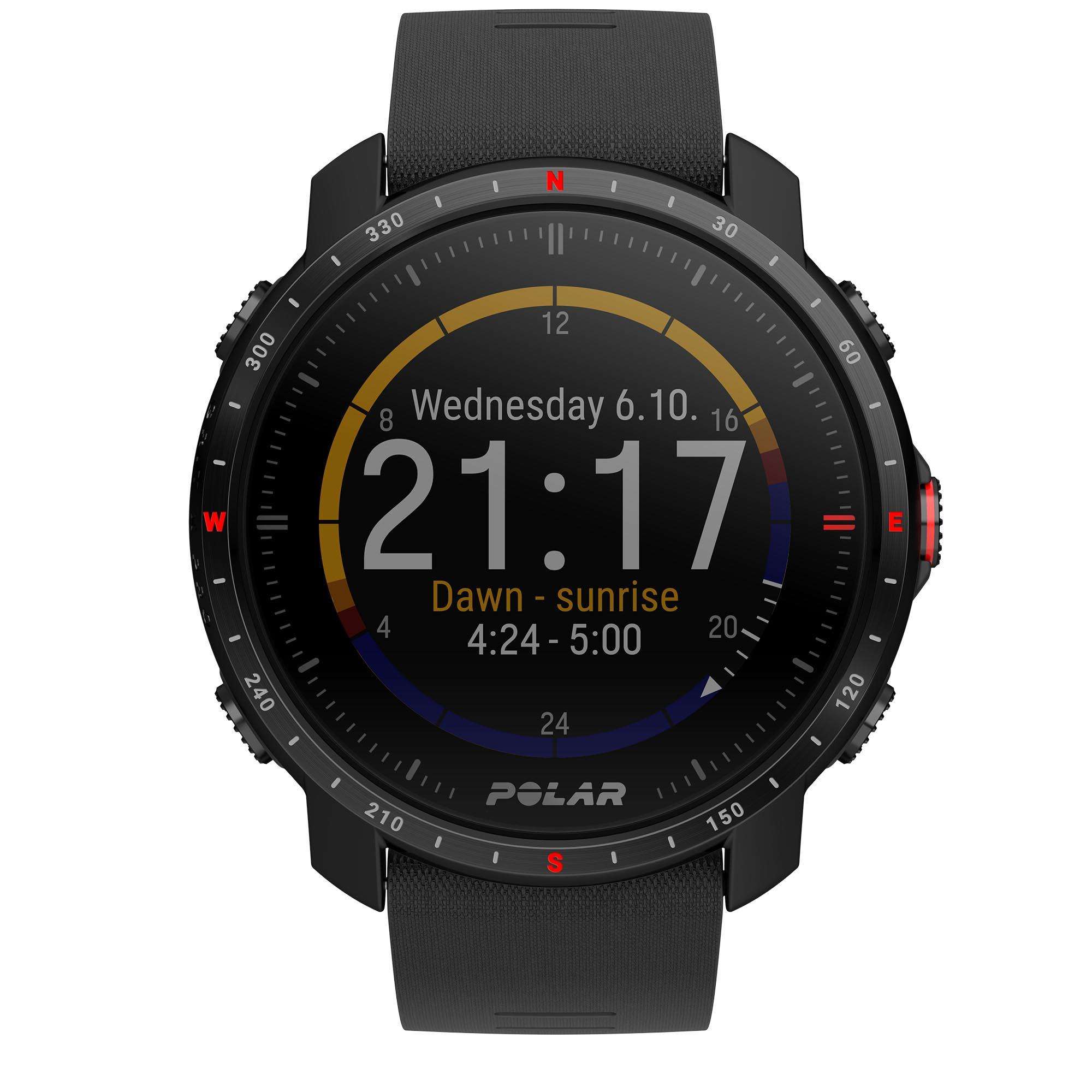 Polar Grit X Pro Black DLC Quartz Black Dial Black Synthetic Rubber Strap Unisex Watch 90085773