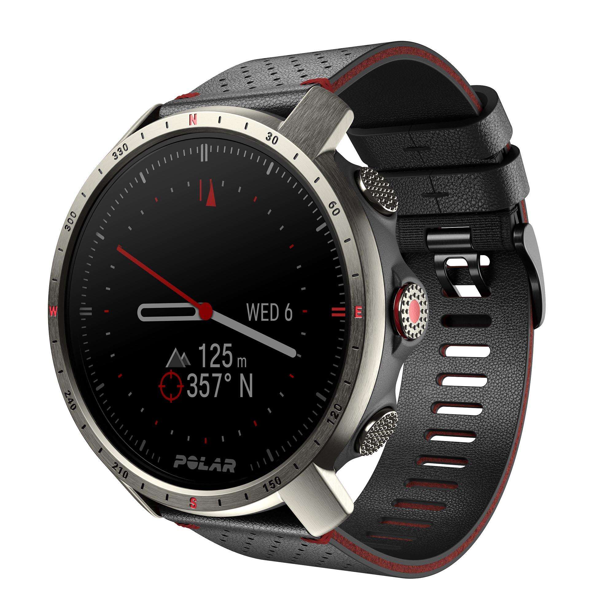 Polar Grit X Pro Titan Grey Quartz Black Dial Rubber Strap Watch 90085777