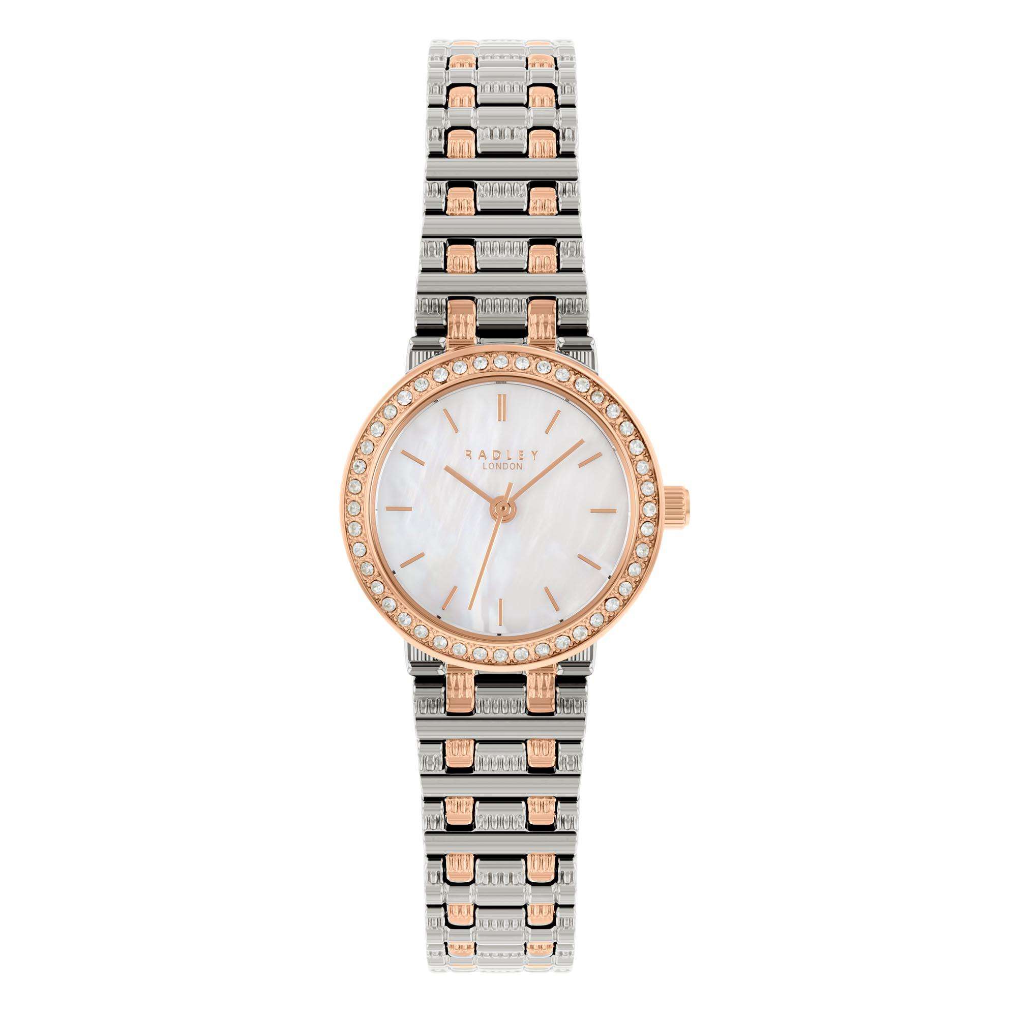 Radley Quartz Mother of Pearl Dial Two Tone Brass Bracelet Ladies Watch RY4565