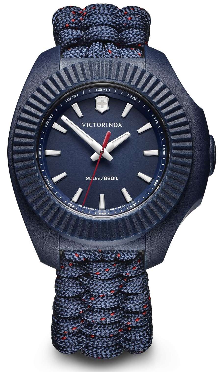 Victorinox I.N.O.X V Blue Paracord Silver Stainless Steel Quartz Ladies Watch 241770