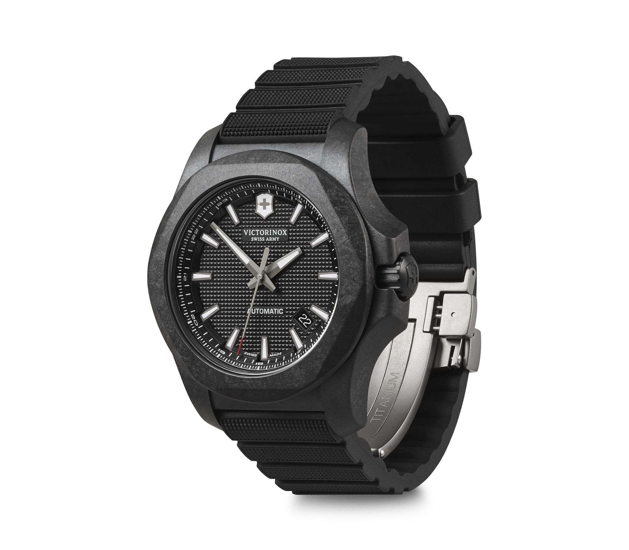Victorinox Swiss Army I.N.O.X Carbon Mechanical Black With Protective Bumper Quartz Men's Watch 241866.1