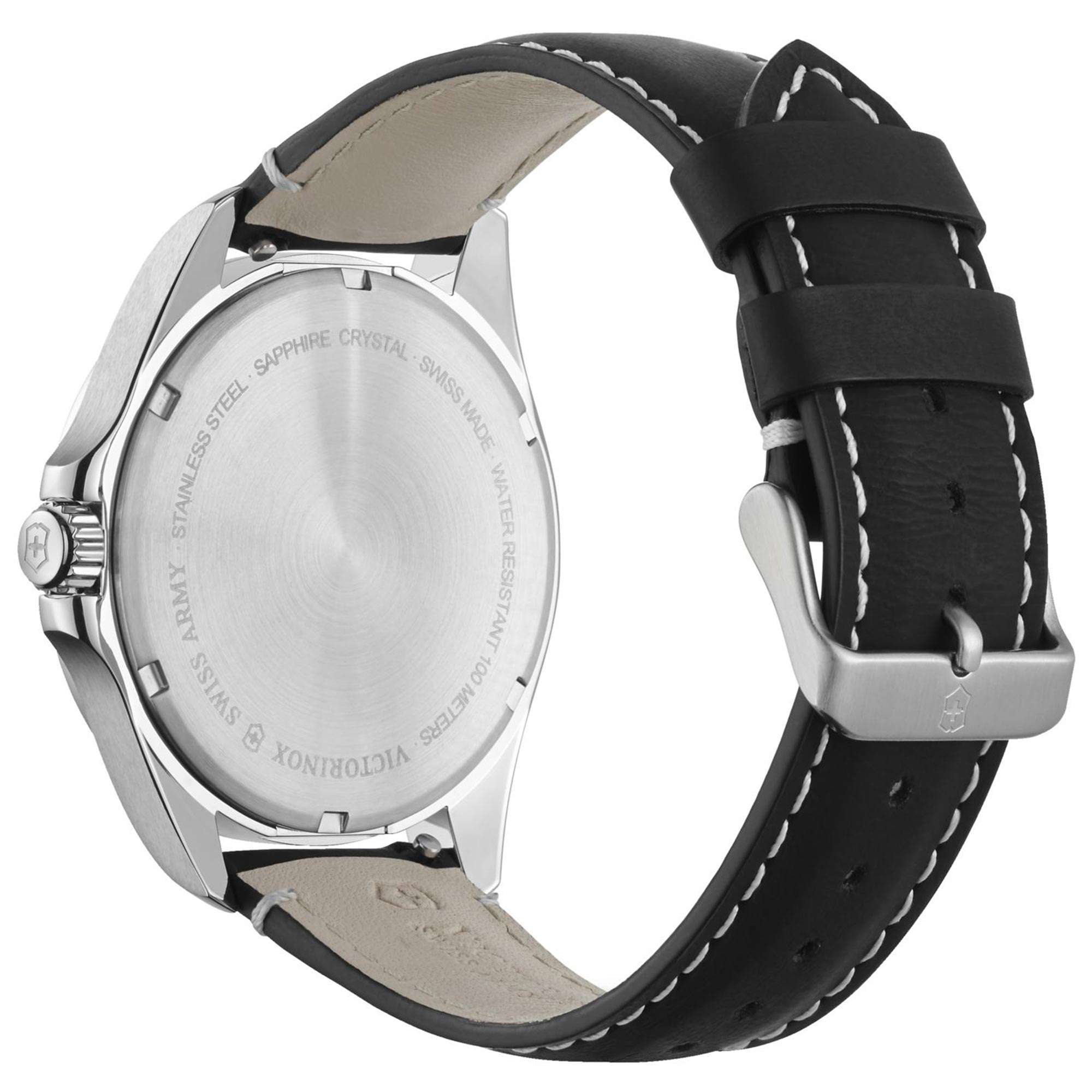 Victorinox Swiss Army Fieldforce Black Dial Black Leather Strap Men's Watch 241846