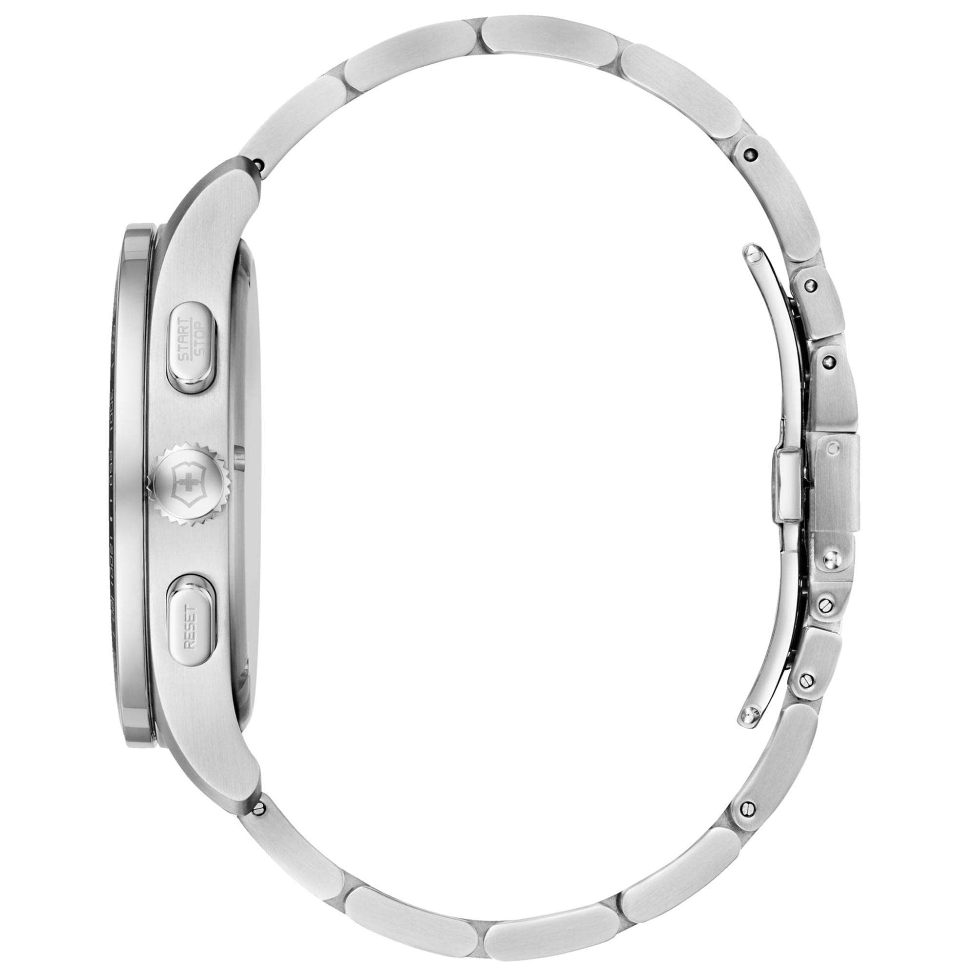 Victorinox Swiss Army Alliance Sport Chronograph Black Dial Silver Stainless Steel Bracelet Men's Watch 241816