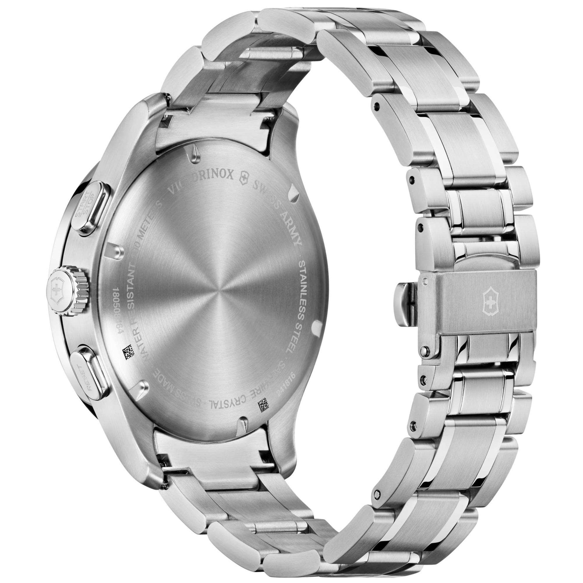 Victorinox Swiss Army Alliance Sport Chronograph Black Dial Silver Stainless Steel Bracelet Men's Watch 241816