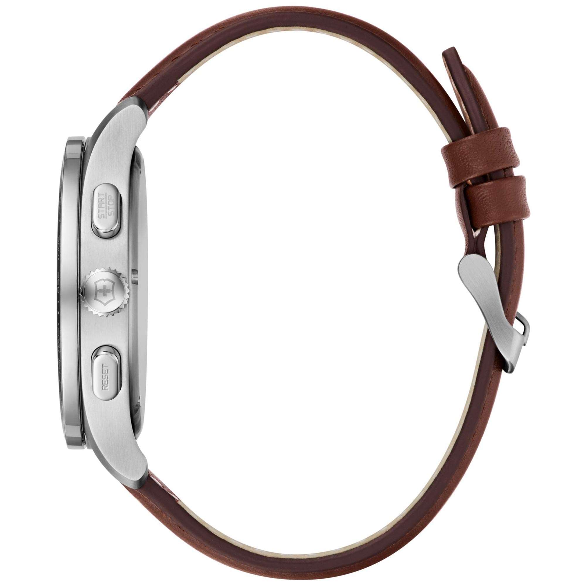 Victorinox Alliance Quartz Black Dial Brown Leather Strap Men's Watch 241826