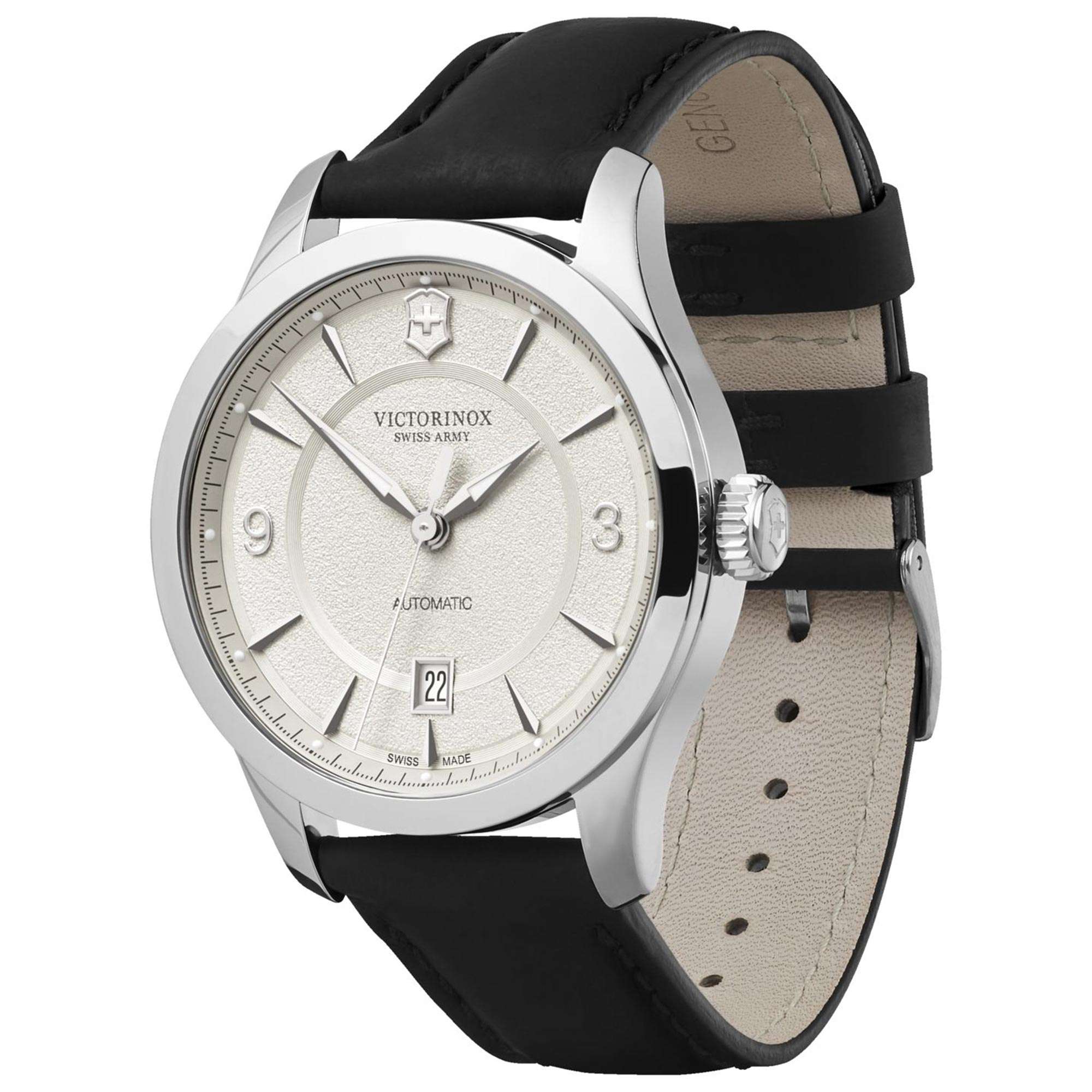 Victorinox Alliance Mechanical White Dial Black Leather Strap Men's Watch 241871