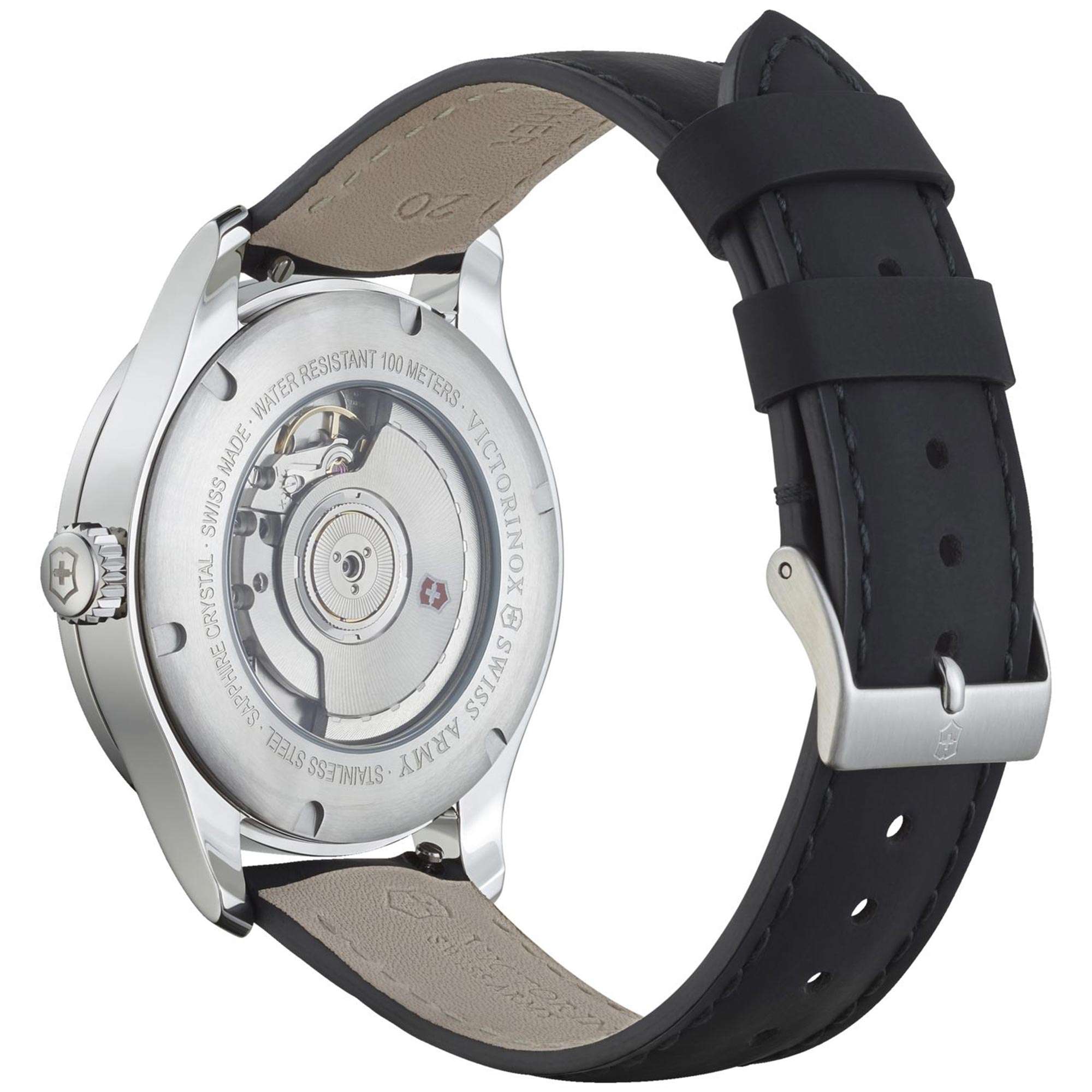 Victorinox Alliance Mechanical White Dial Black Leather Strap Men's Watch 241871