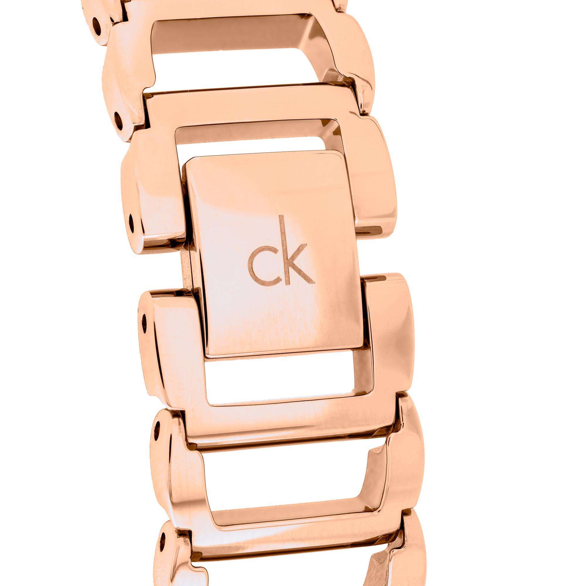 Calvin Klein Stately Quartz Silver Dial Rose Gold PVD Stainless Steel Bracelet Ladies Watch K3G23626