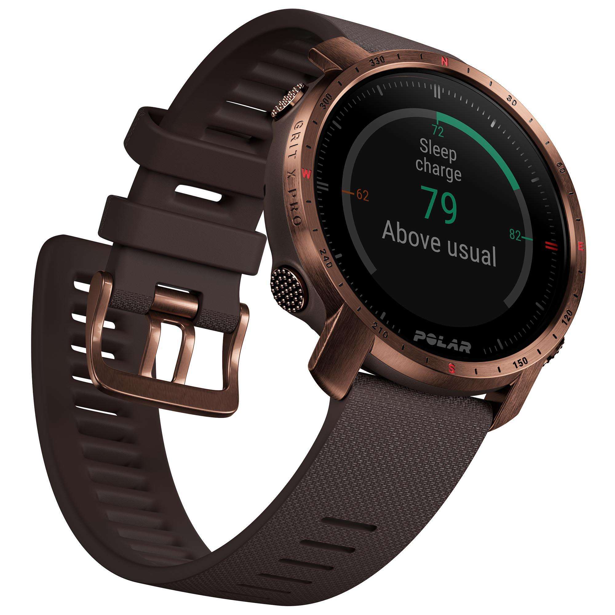 Polar Grit X Pro Nordic Copper Quartz Black Dial Brown Synthetic Rubber Strap Mens Watch 90085775