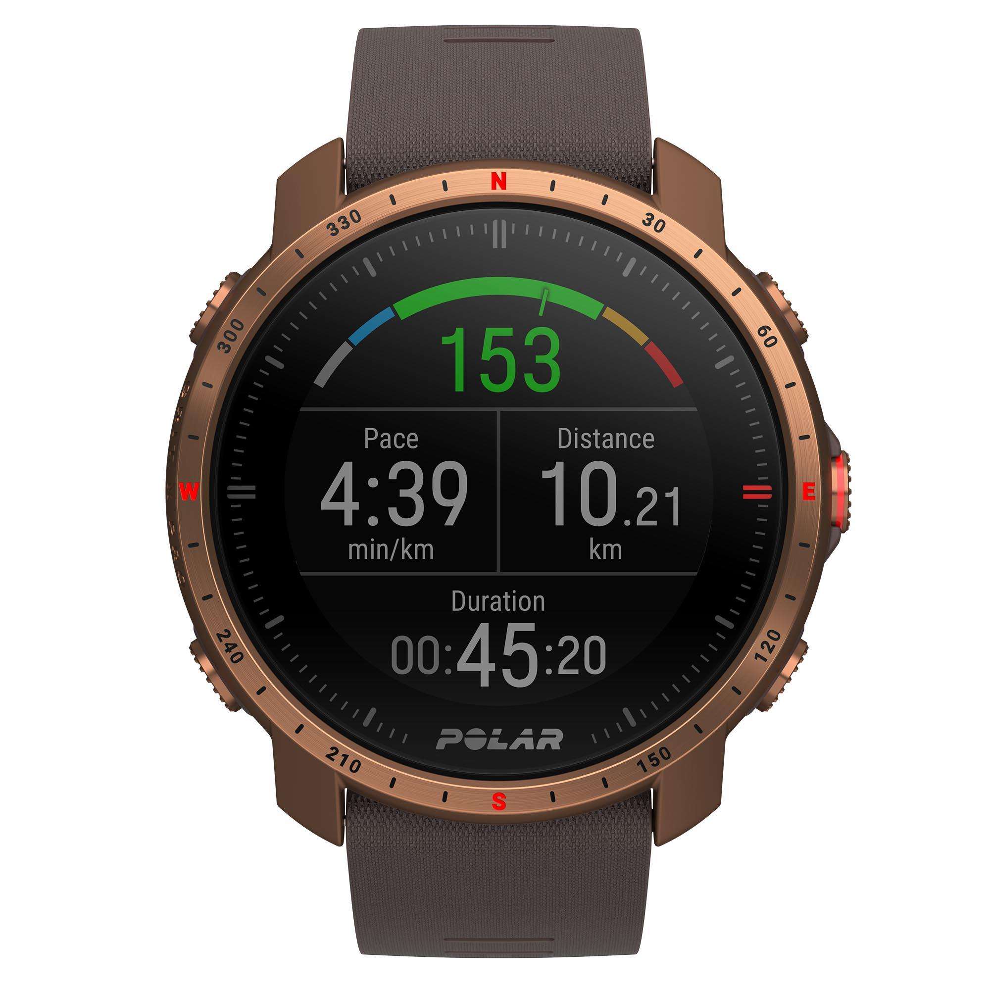Polar Grit X Pro Nordic Copper Quartz Black Dial Brown Synthetic Rubber Strap Mens Watch 90085775