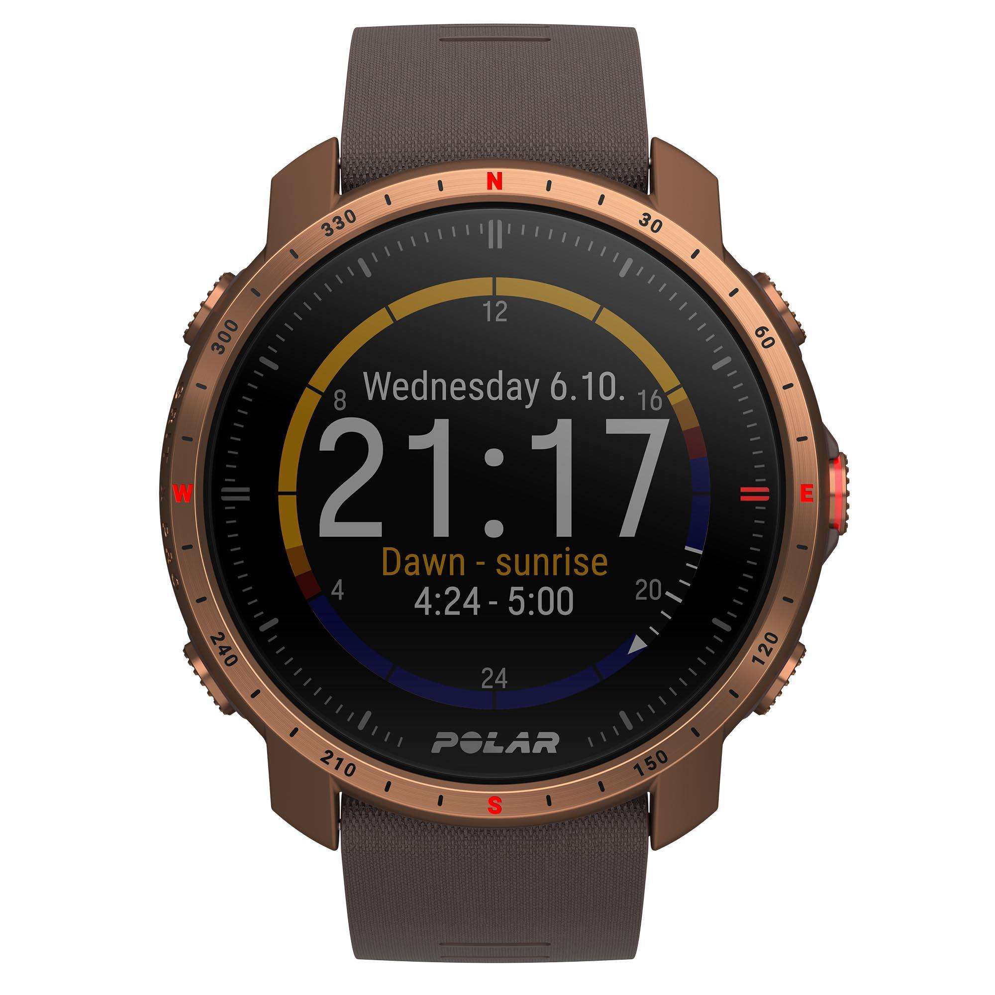 Polar Grit X Pro Nordic Copper Quartz Black Dial Brown Synthetic Rubber Strap Mens Watch 90085775