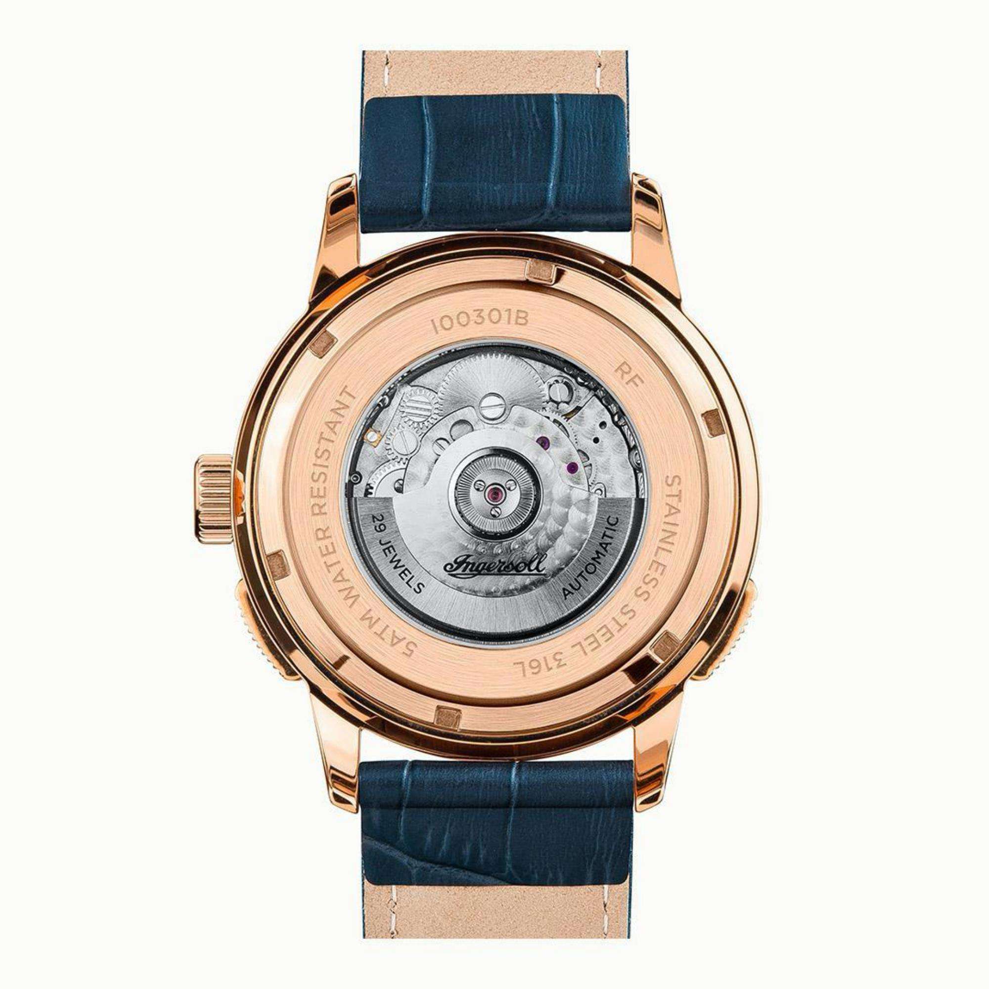 Ingersoll The Regent Automatic Blue Dial Blue Leather Strap Men's Watch I00301B