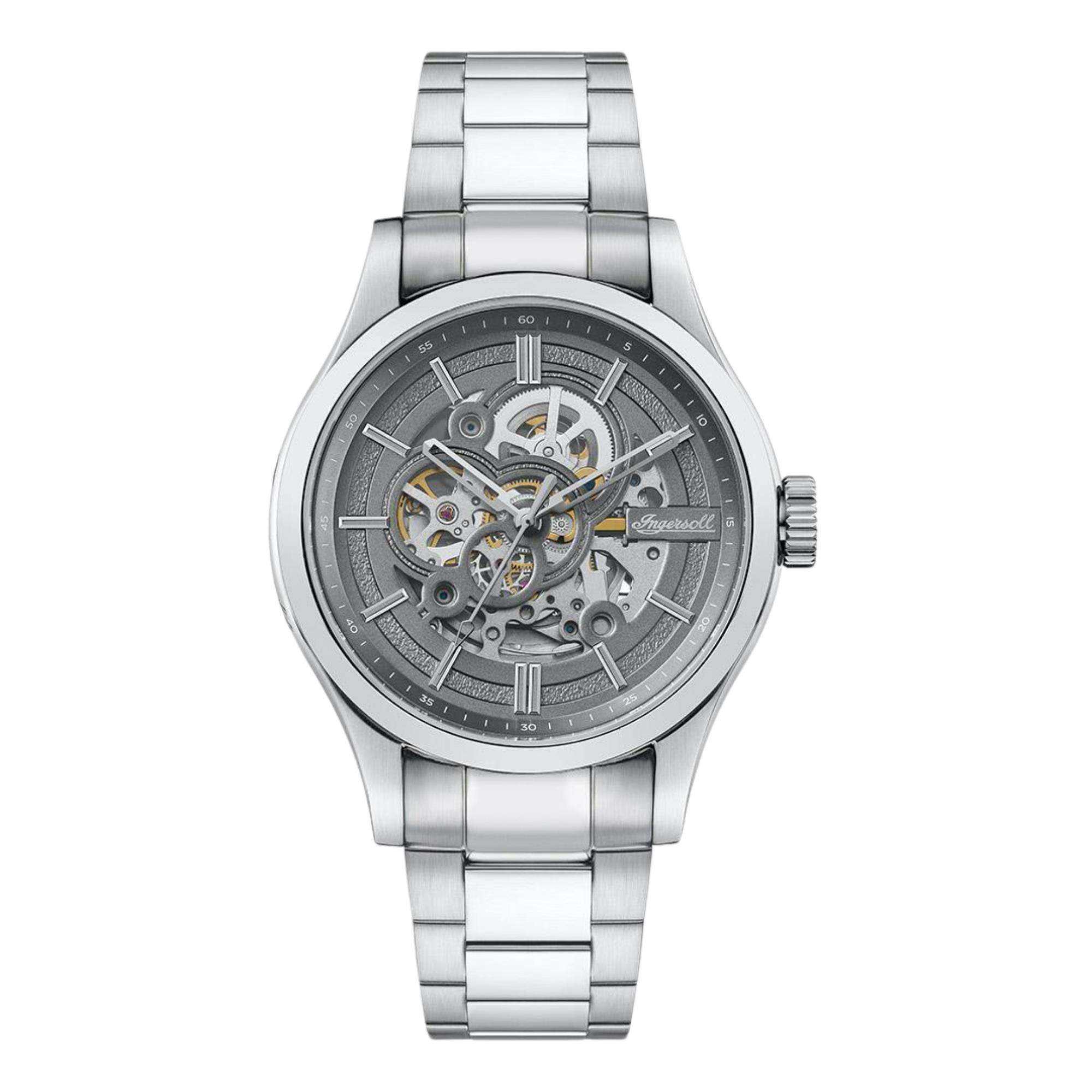 Ingersoll ‘The Armstrong’ Automatic Grey Dial Stainless Steel Bracelet Men’s Watch I06804B