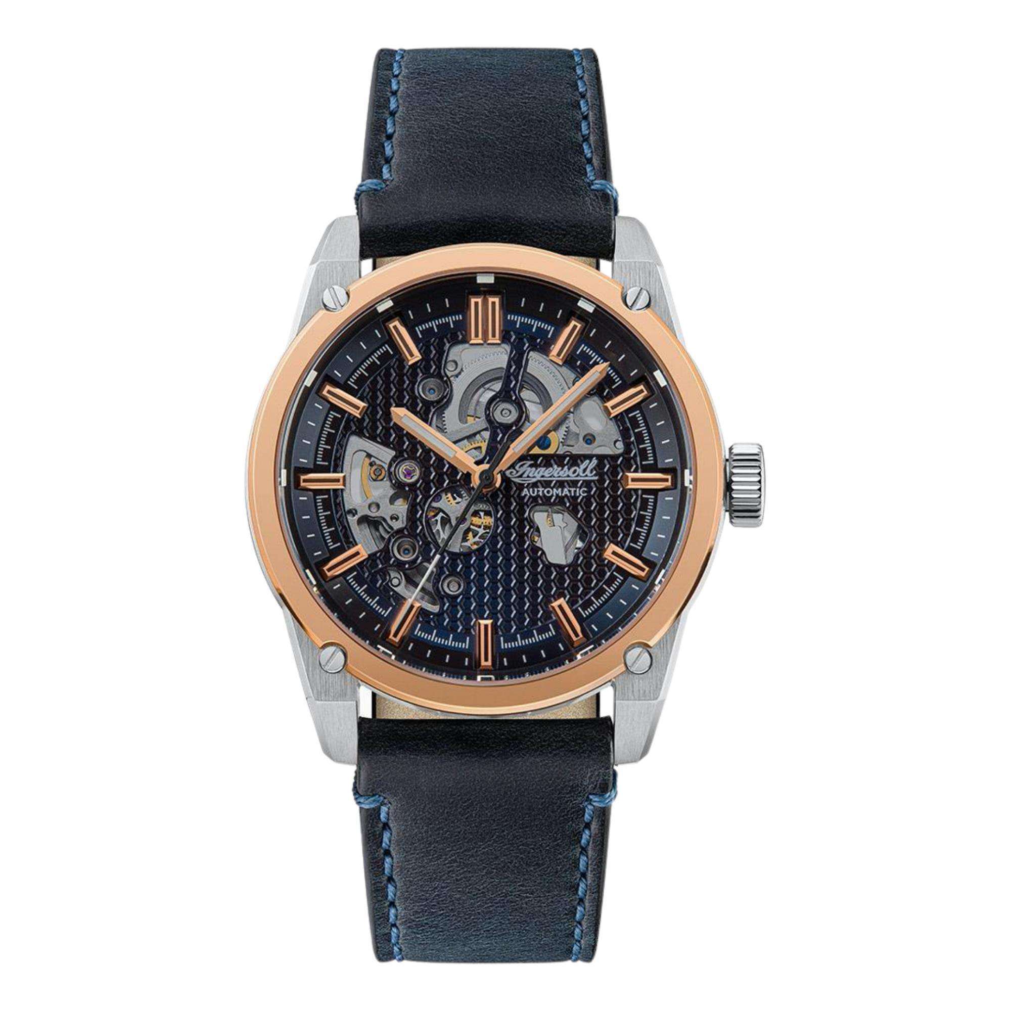 Ingersoll ‘The Carroll’ Blue Dial Leather Strap Men’s Watch I11602