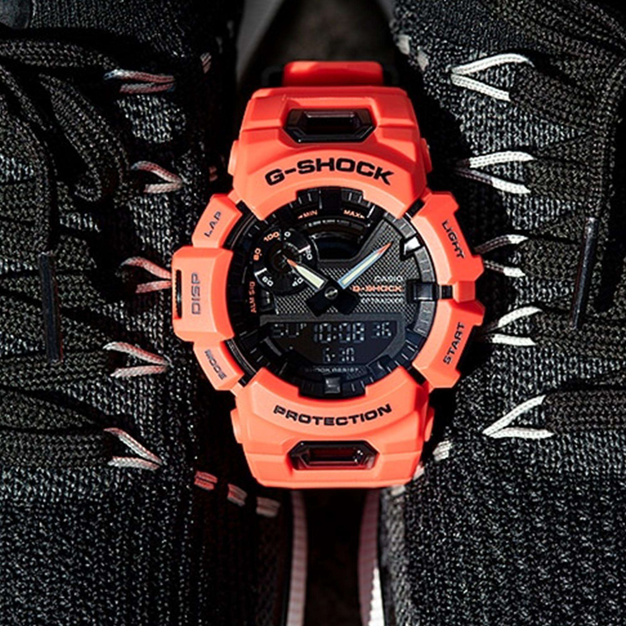 Casio G-Shock G-Squad Quartz Black Dial Red Resin Strap Men’s Watch GBA-900-4AER