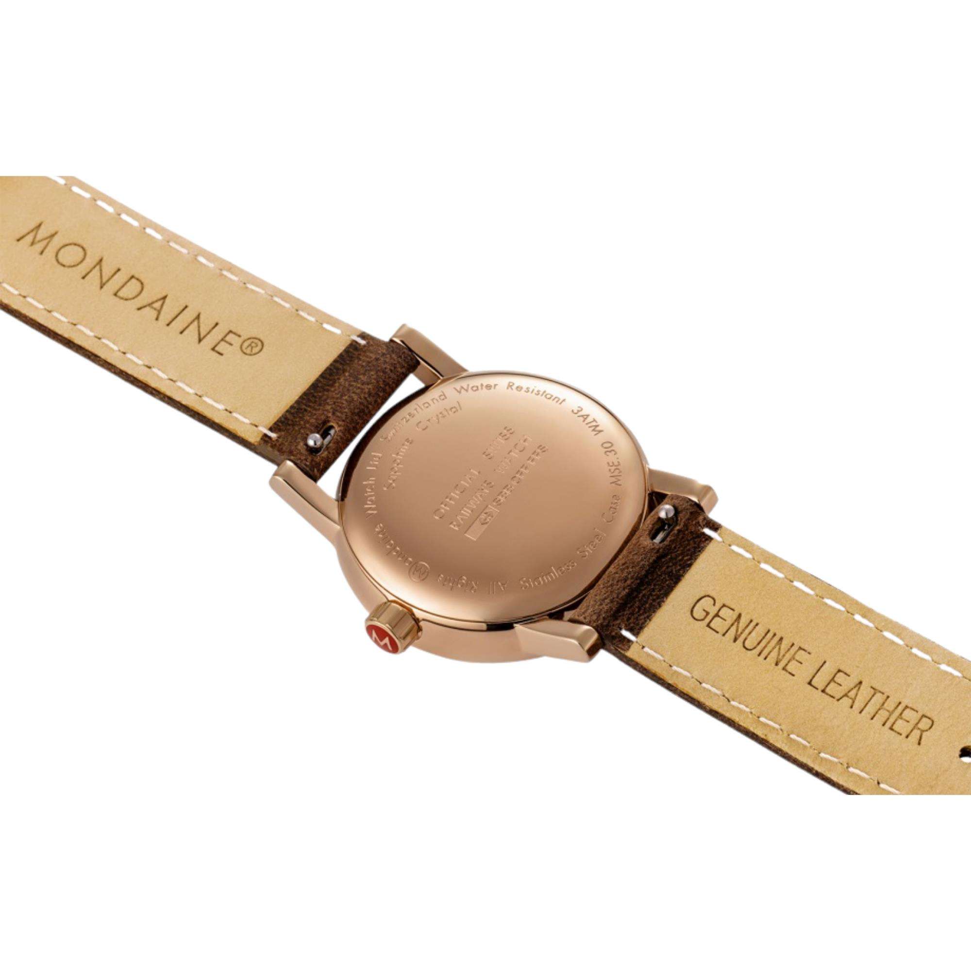 Mondaine EVO2 Quartz Grey Dial Brown Leather Strap Ladies Watch MSE.30180.LG