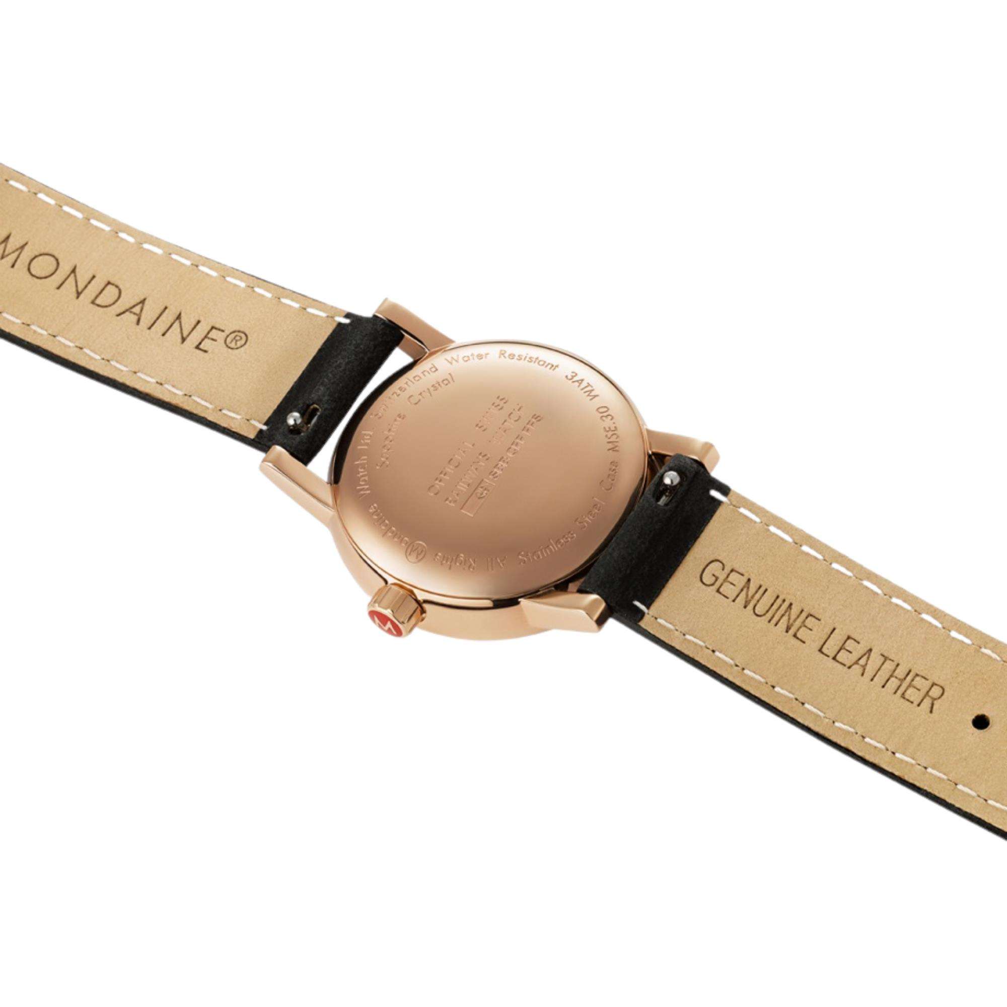 Mondaine EVO2 Quartz White Dial Black Leather Strap Ladies Watch MSE.40112.LB