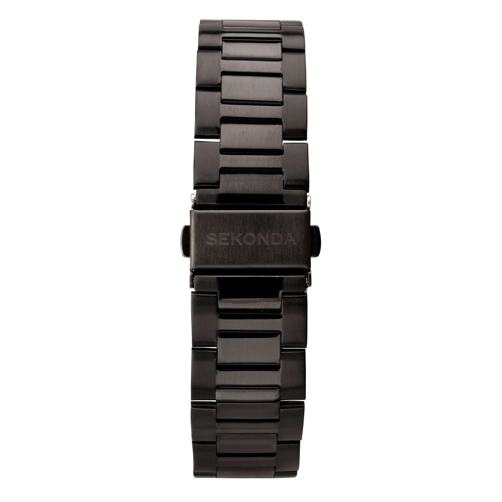 Sekonda Sports Dive Style Yellow Dial Black IP Steel Bracelet Men's Watch 1978