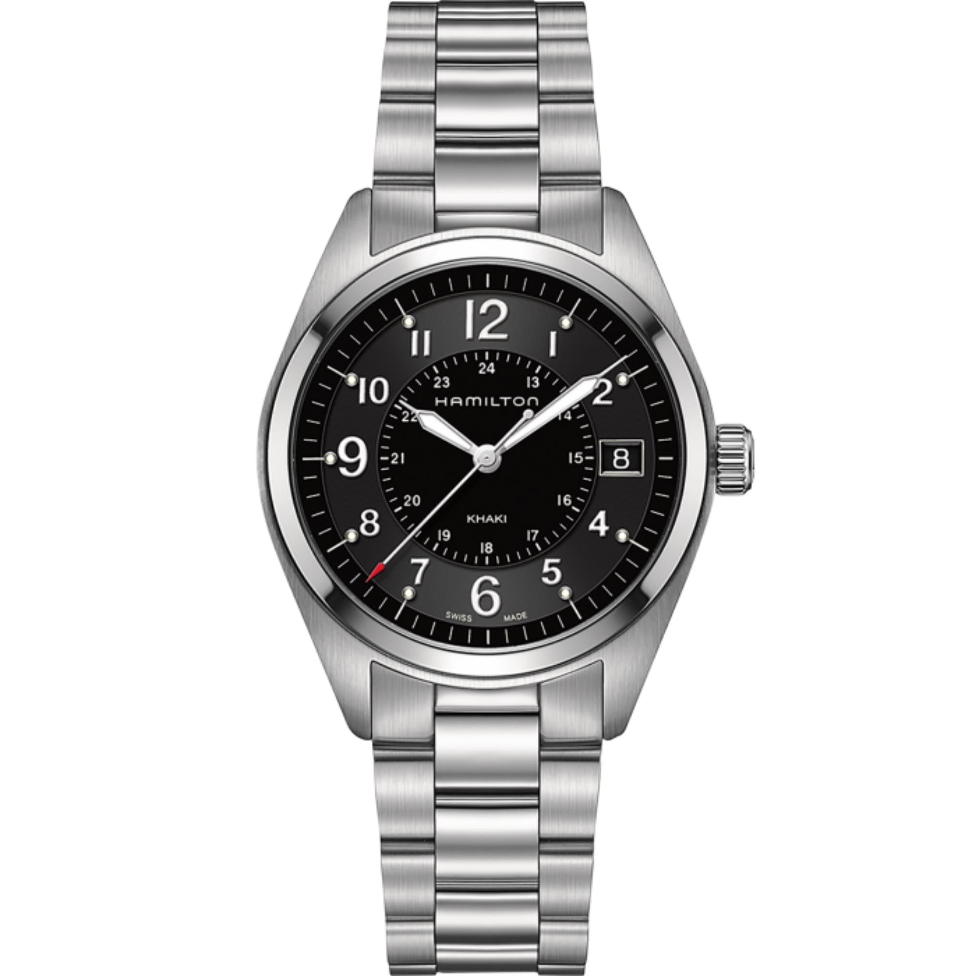 Hamilton Khaki Field Quartz Black Dial Stainless Steel Bracelet Men’s Watch H68551933