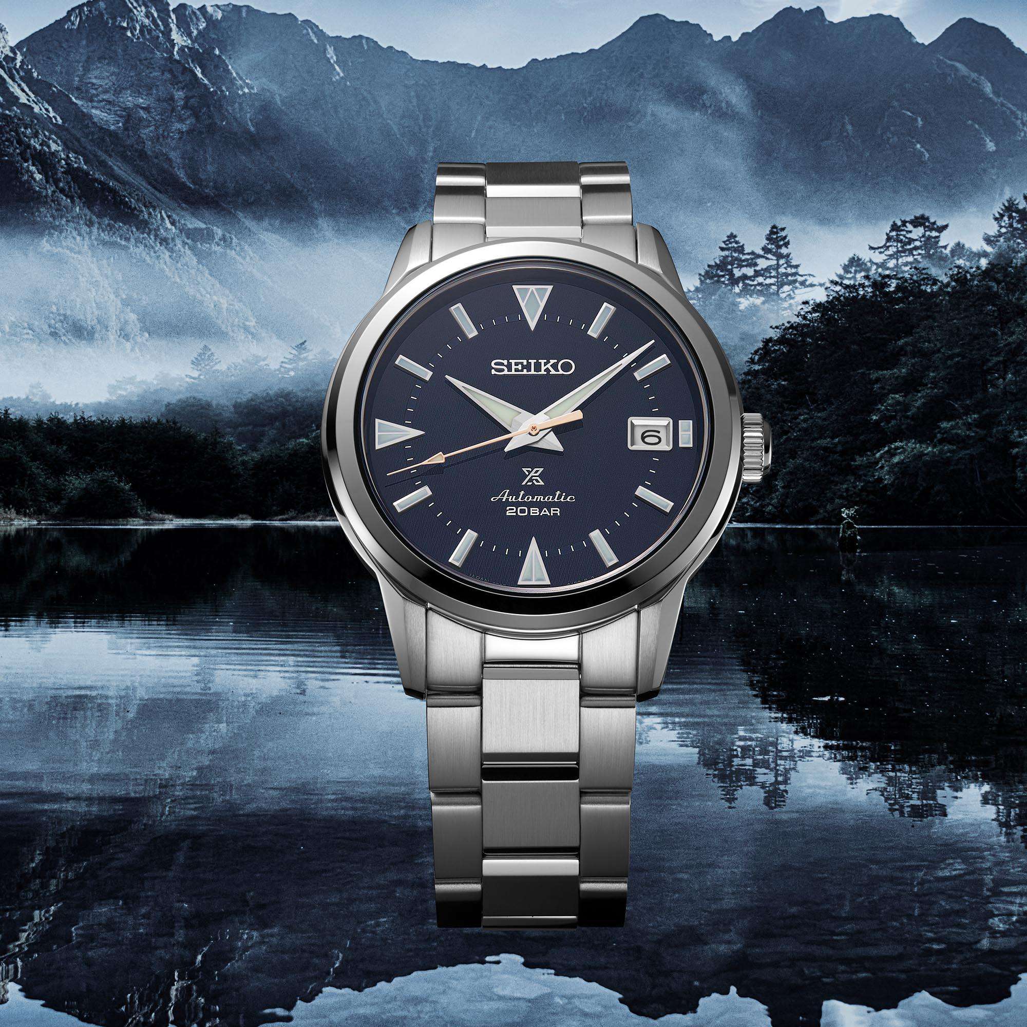 Seiko Prospex Deep Lake Alpinist Automatic Blue Dial Stainless Steel Bracelet Men's Watch SPB249J1