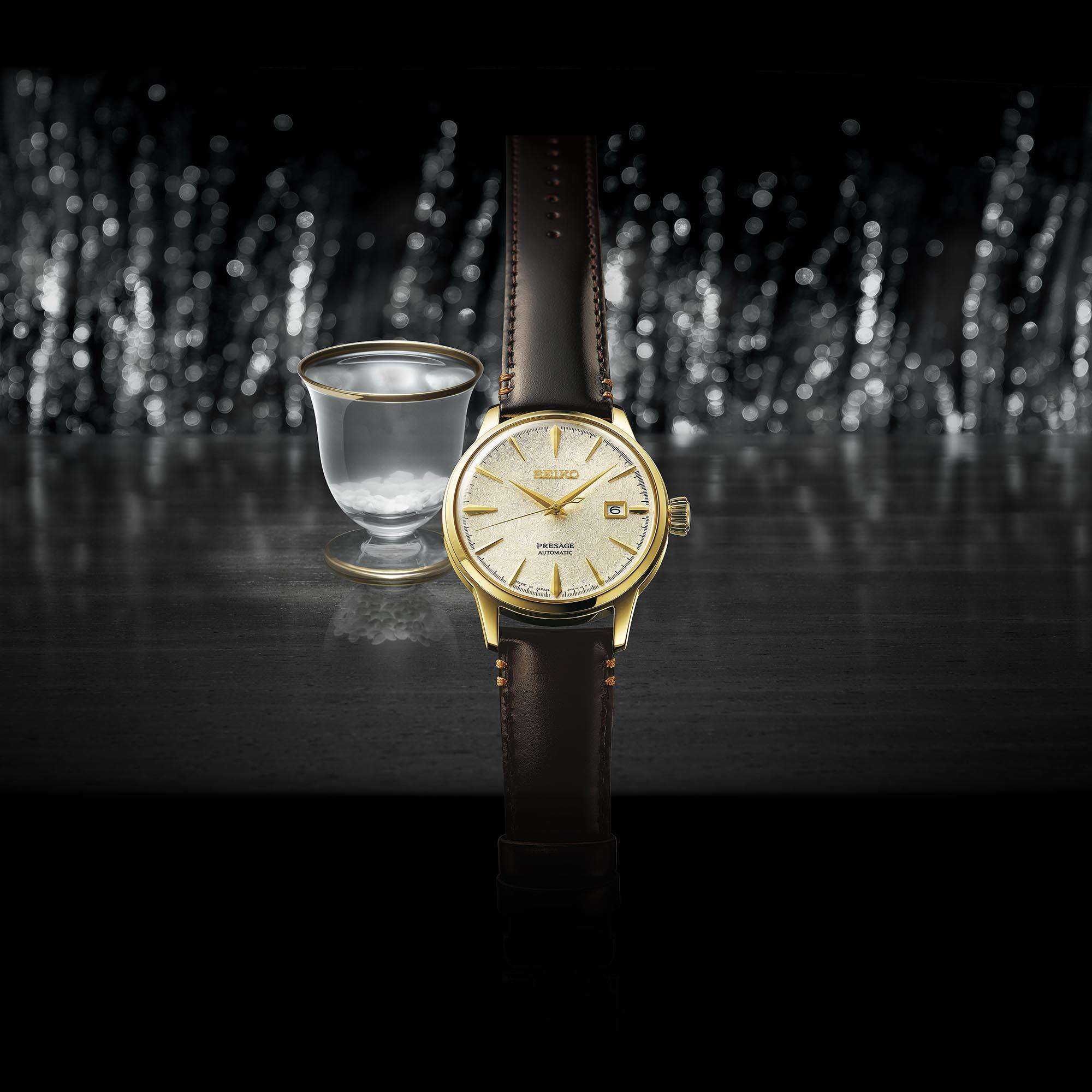 Seiko Presage Cocktail Time 'Houjou' Automatic Limited Edition Gold Dial Men's Watch SRPH78J1