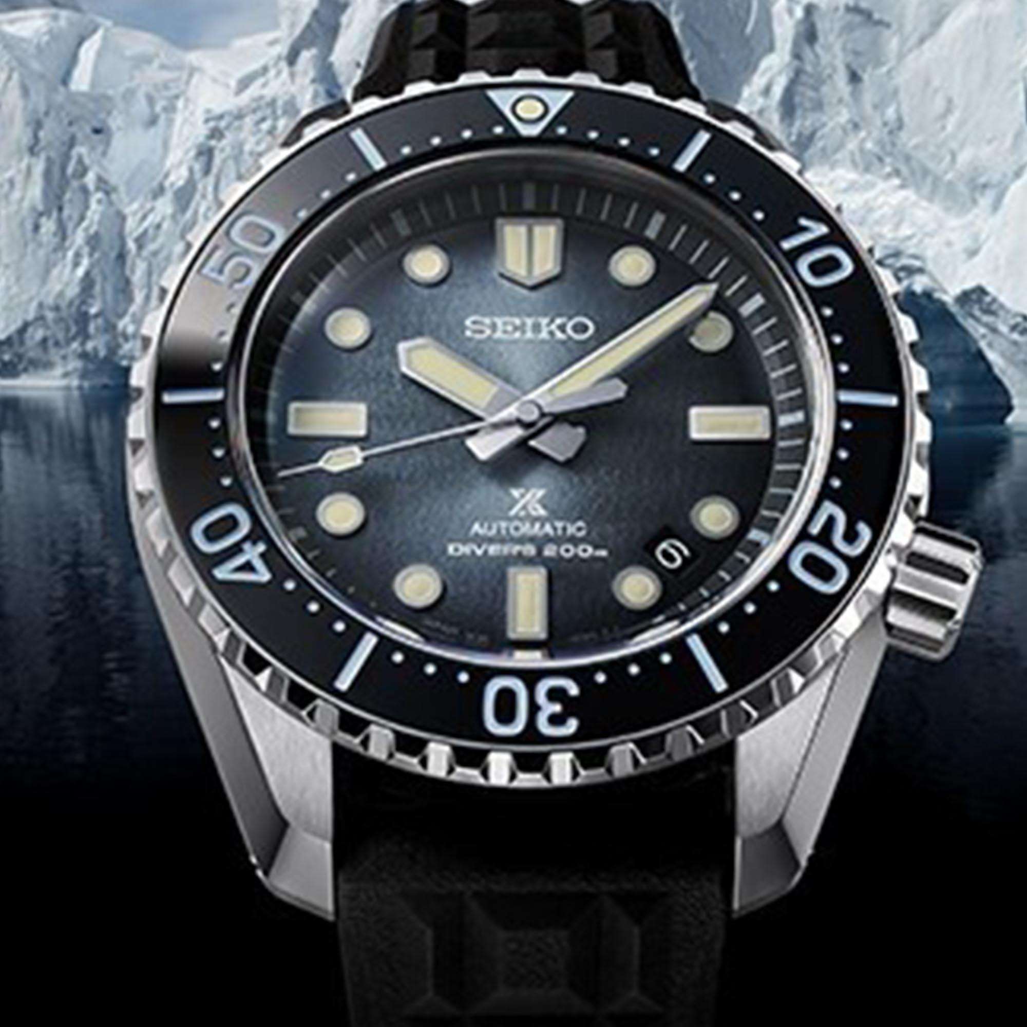 Seiko Prospex 'Antarctic Ice' Automatic Blue Dial Blue Strap Limited Edition Men's Watch SLA055J1